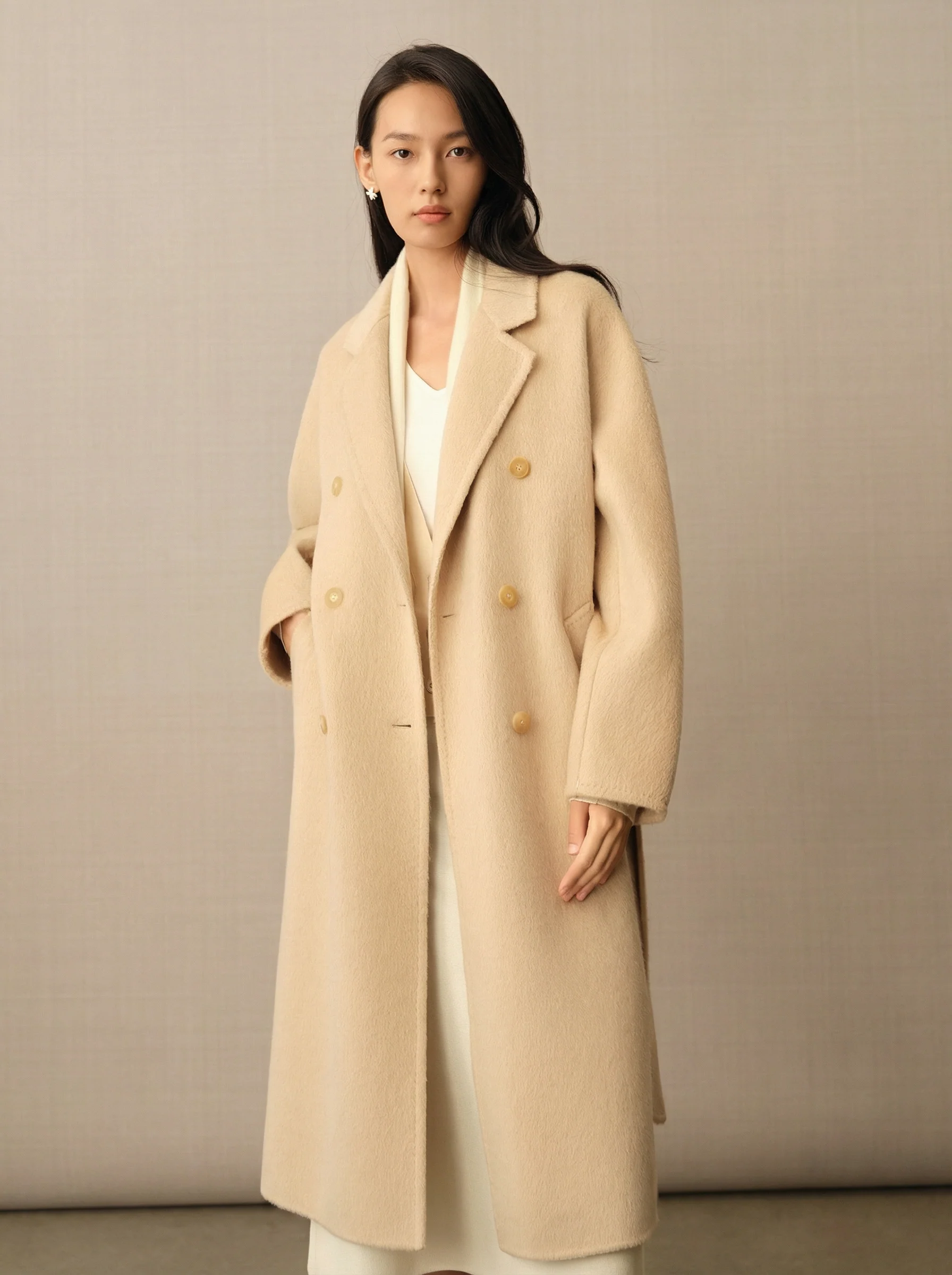 Baby Camel Hair Belted Coat - Image 3