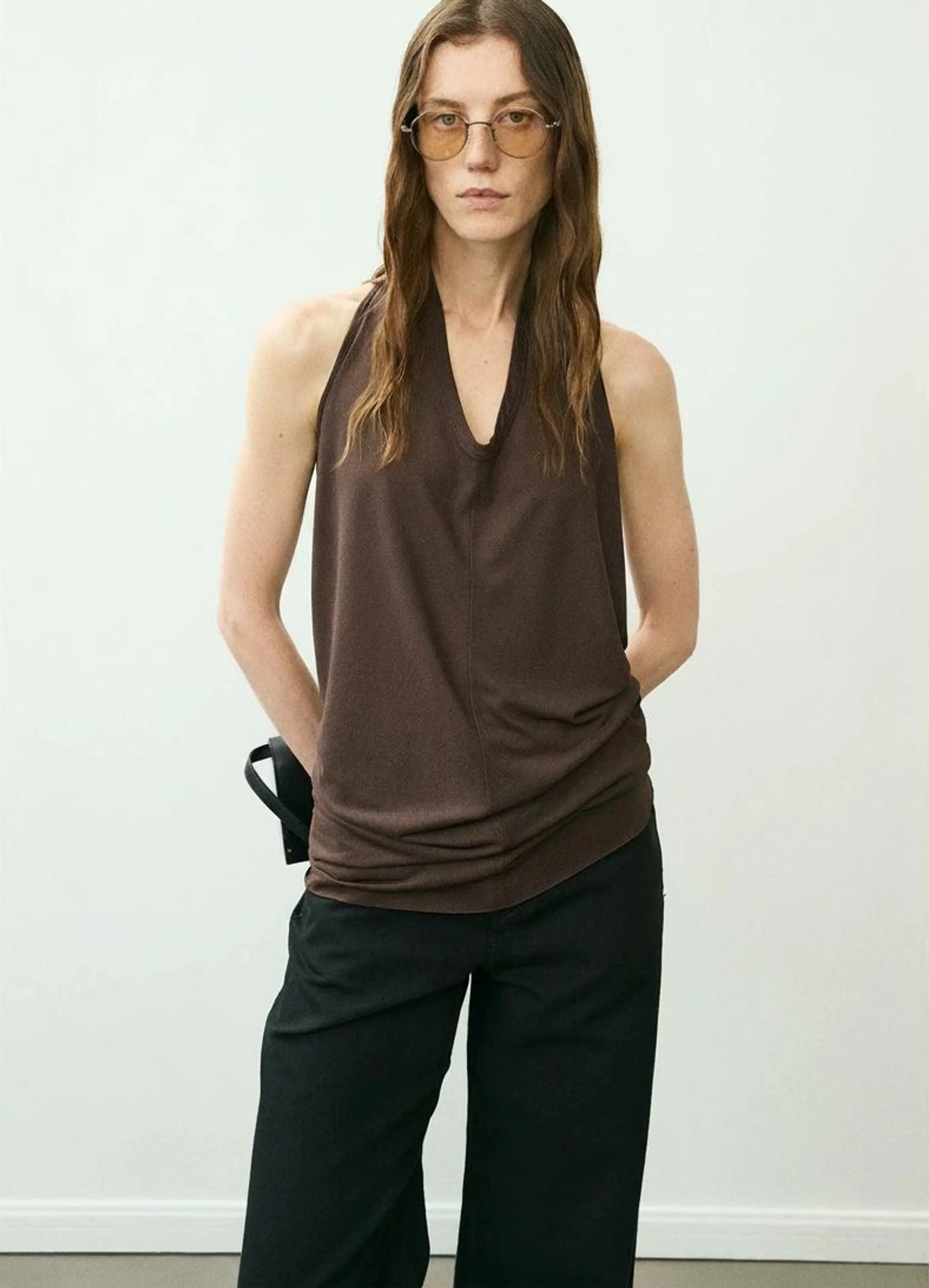 Backless Acetate Halter Top