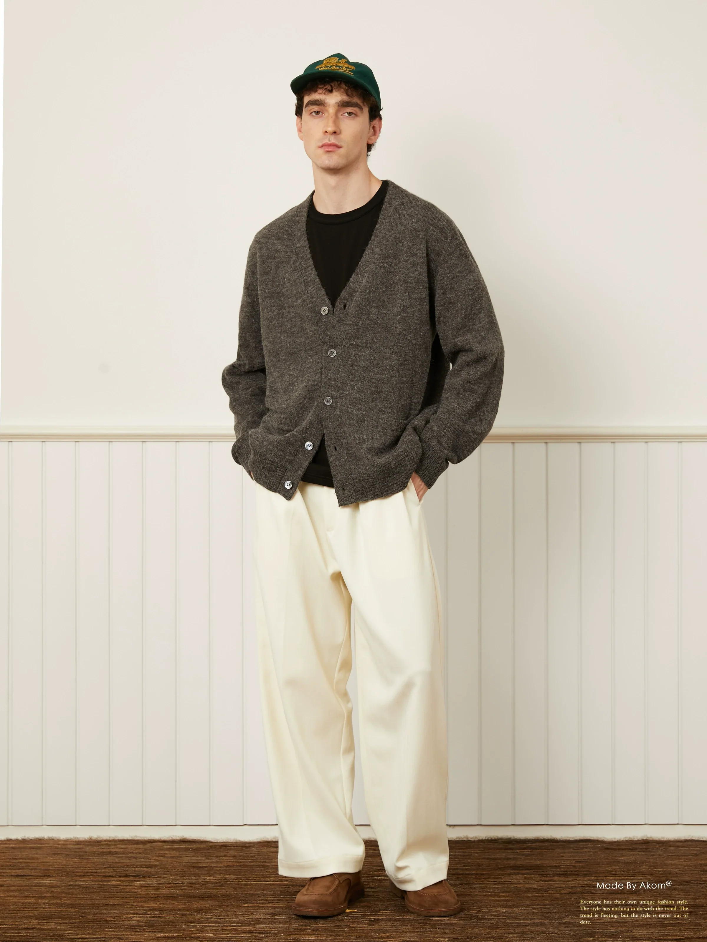 Ball-Print Faux Wool Cardigan - Image 4