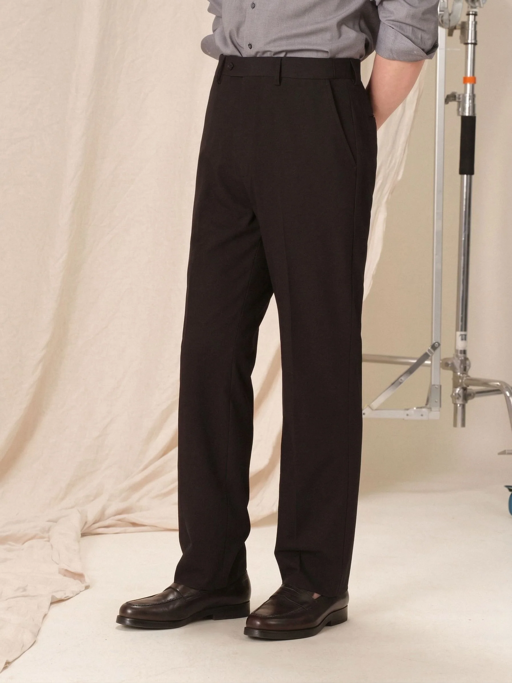 Bamboo Stretch Pleat-Free Trousers - Image 3