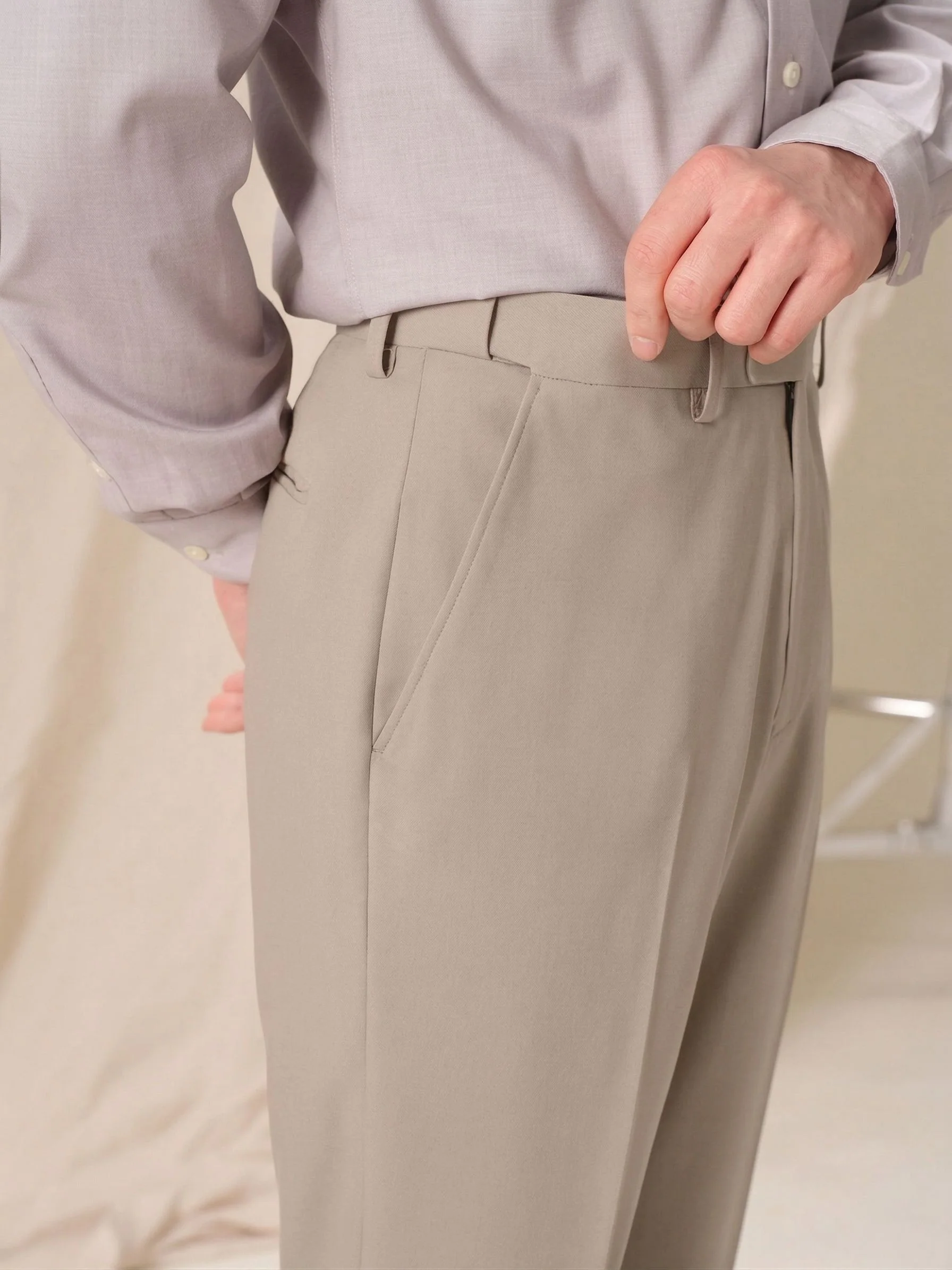 Bamboo Stretch Pleat-Free Trousers - Image 4