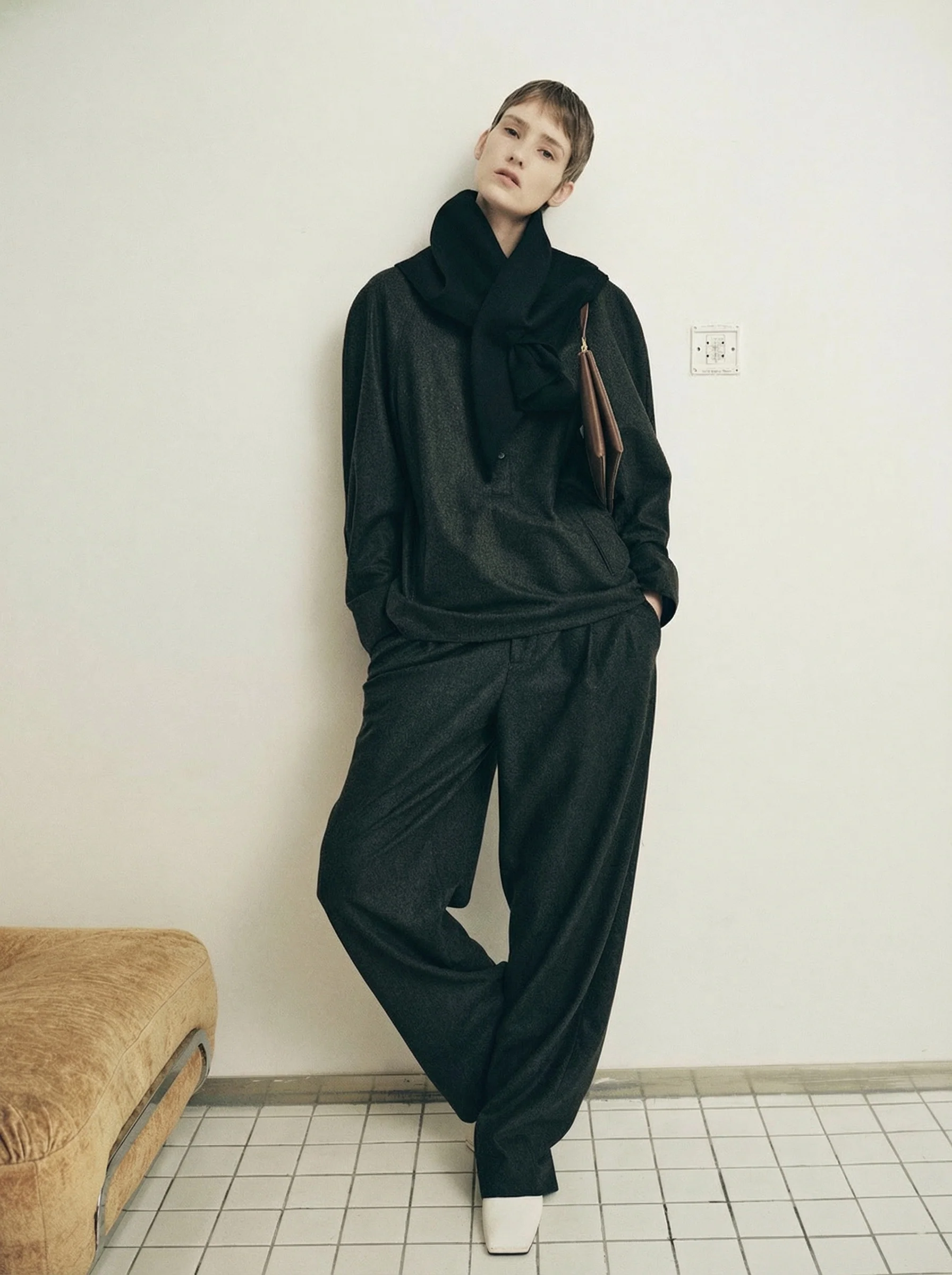 Band-Collar Wool Set