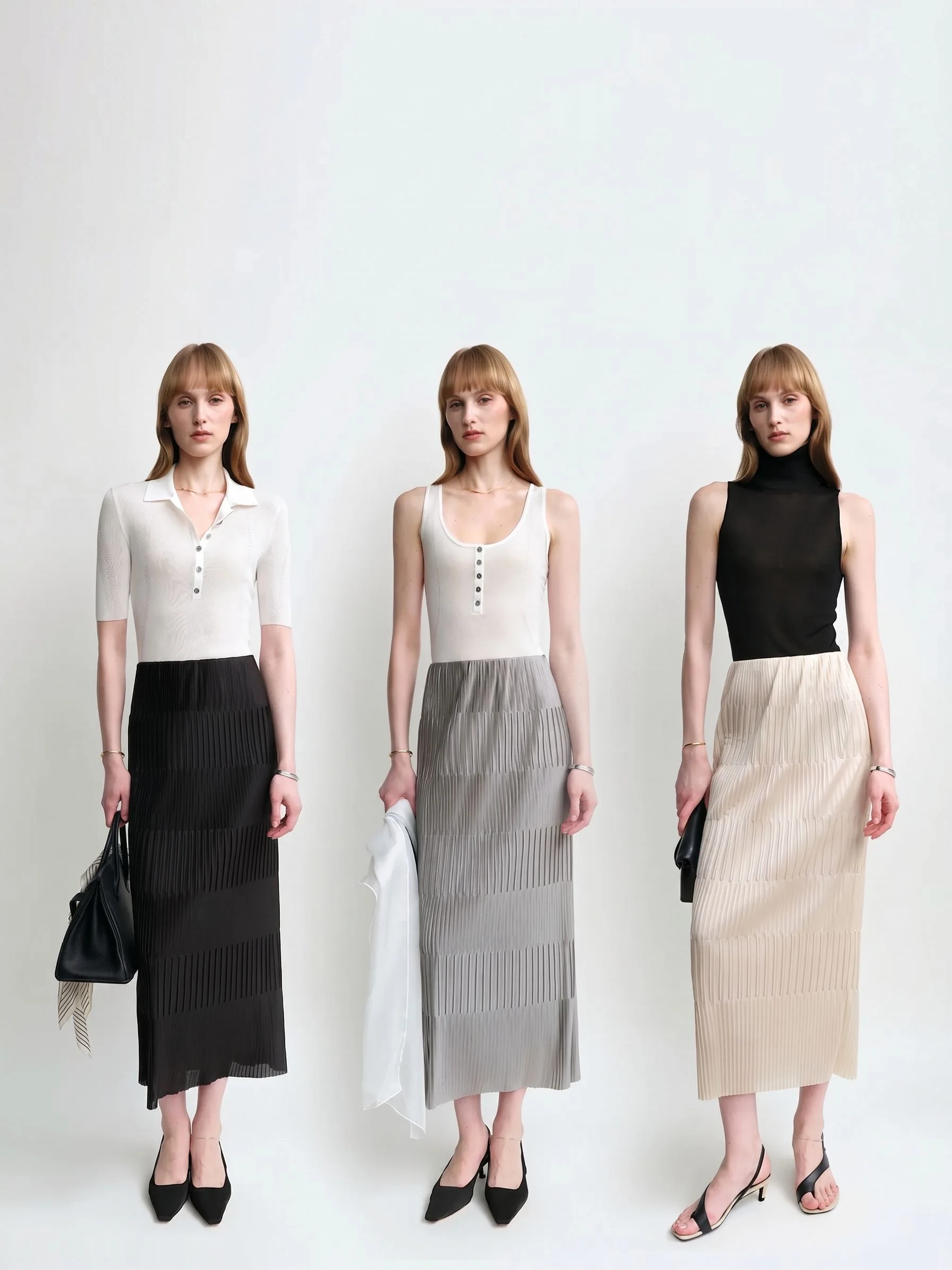 Band Pleated Midi Skirt - Image 3