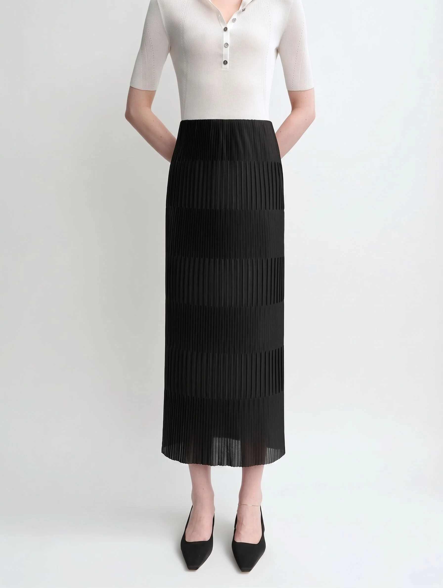 Band Pleated Midi Skirt - Image 4