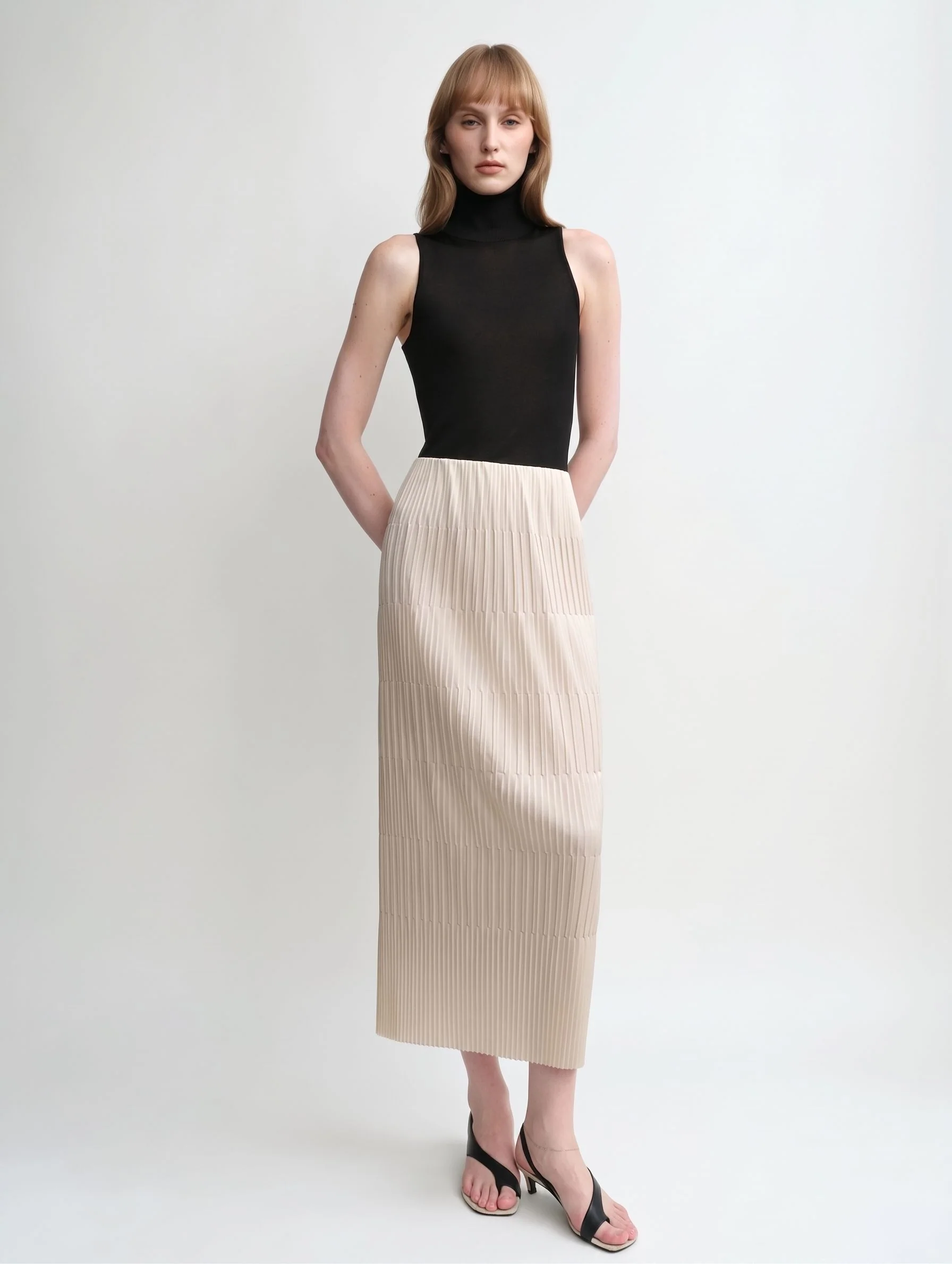 Band Pleated Midi Skirt - Image 5