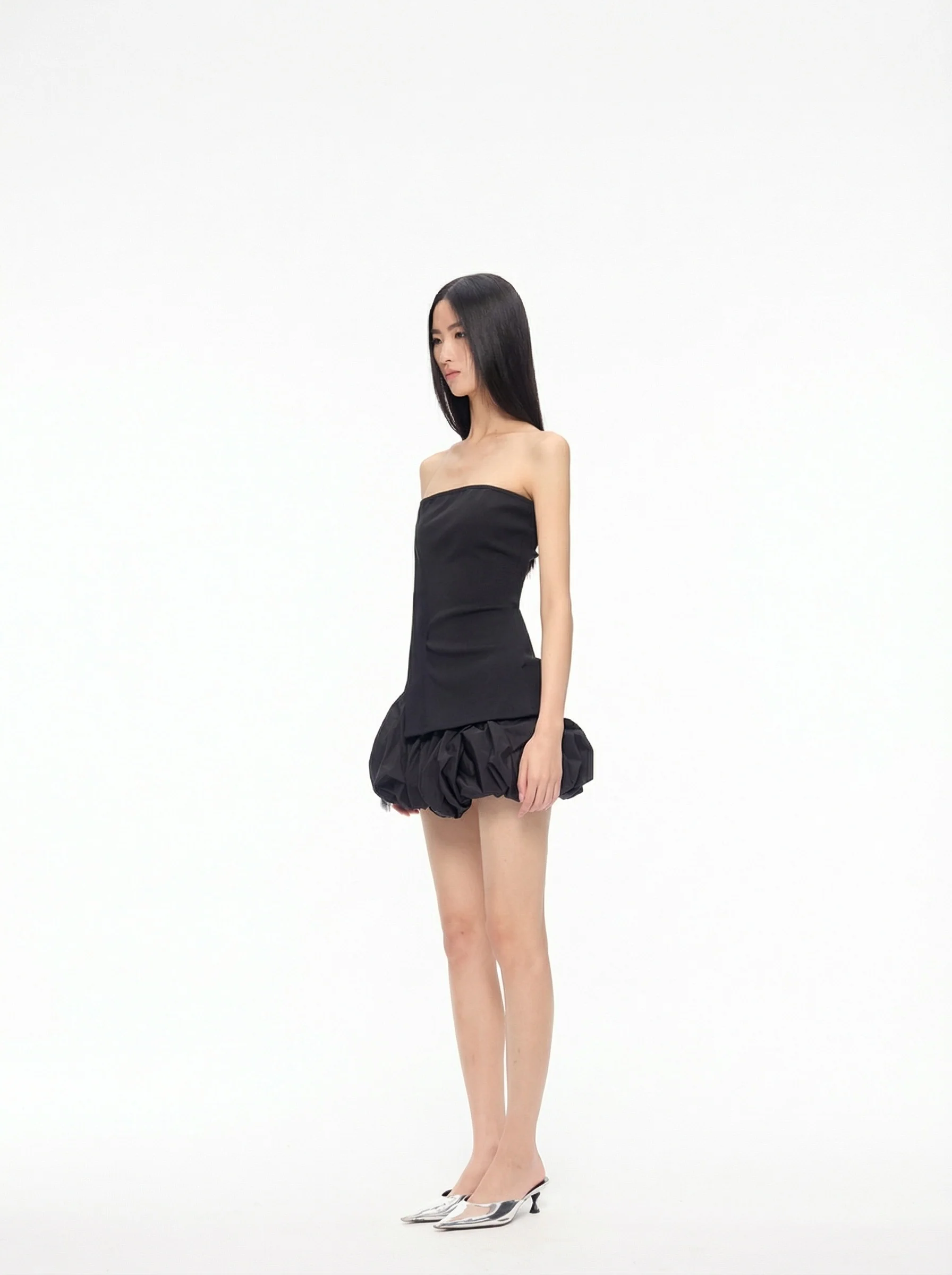 Bandeau Bubble Mini Dress - Image 2
