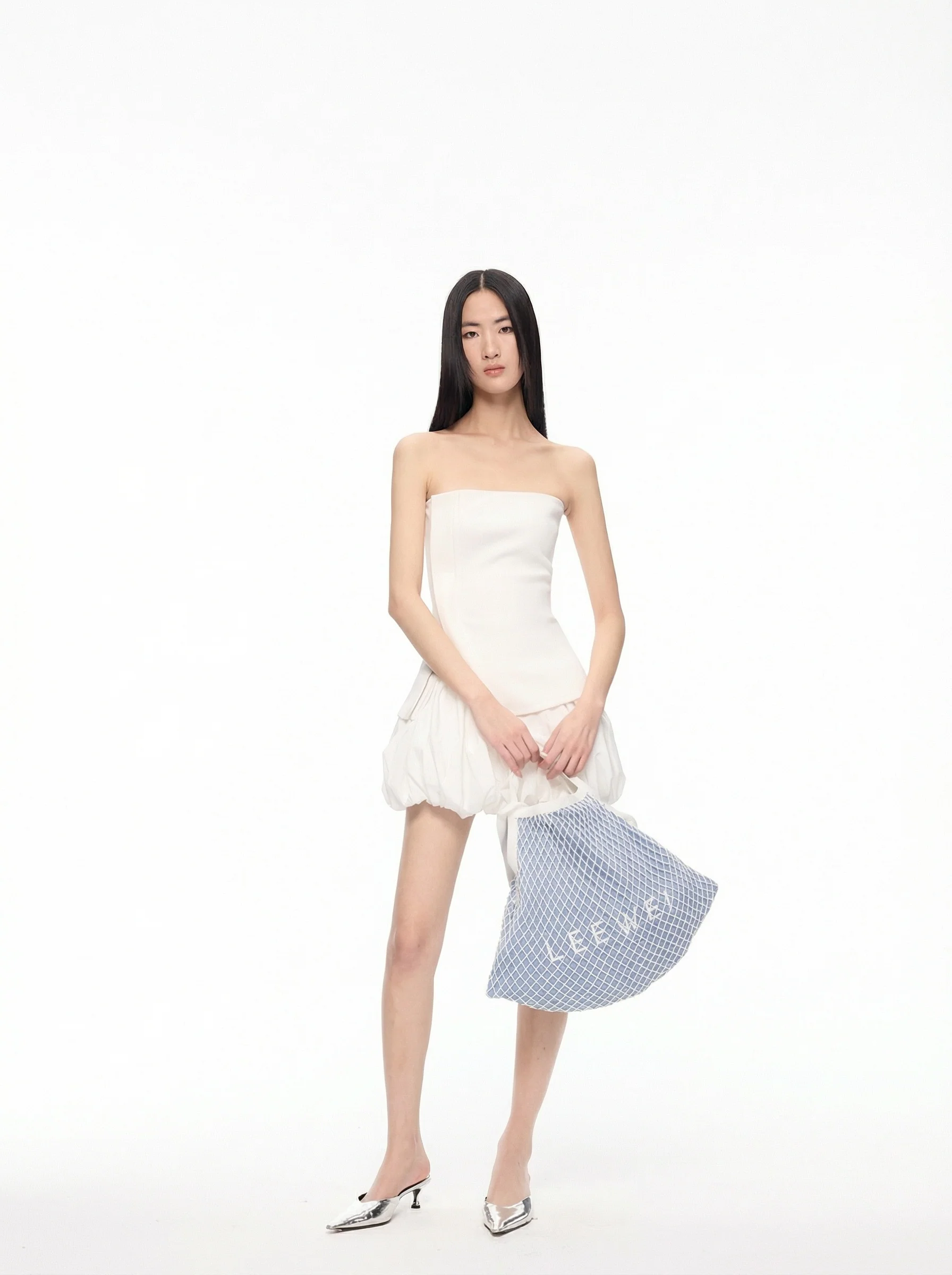 Bandeau Bubble Mini Dress - Image 3