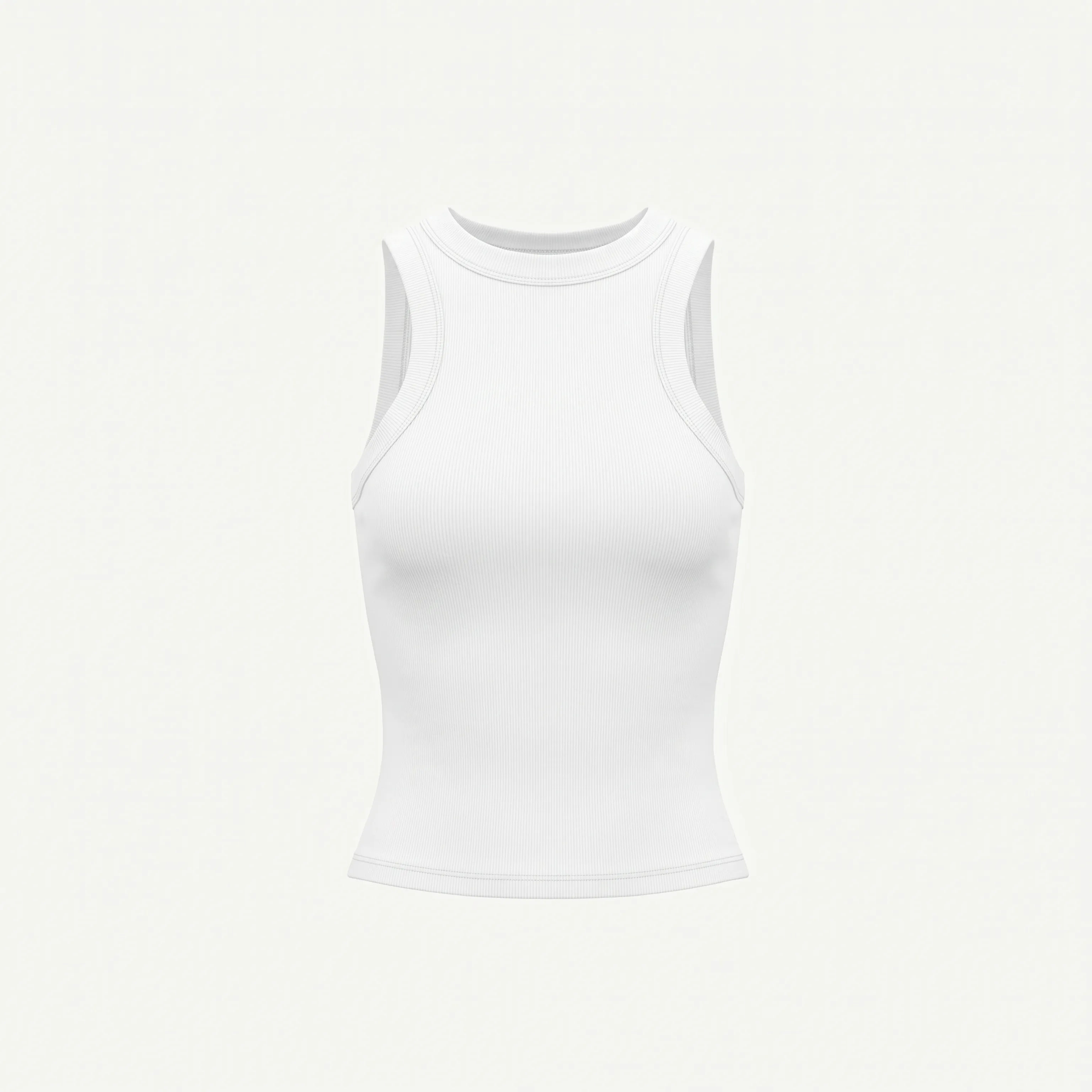 Basic Cut-Out Shoulder Slim Tank Top - Image 7