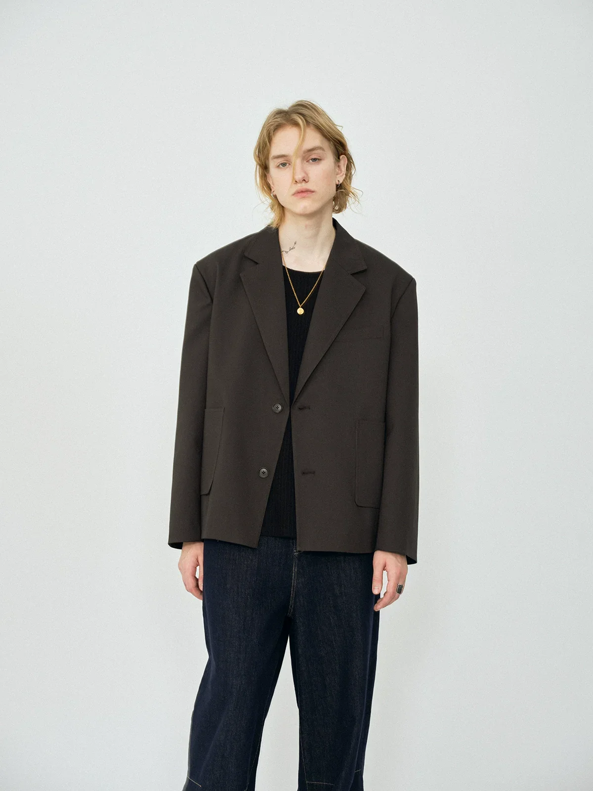 Basic Dark Brown Blazer