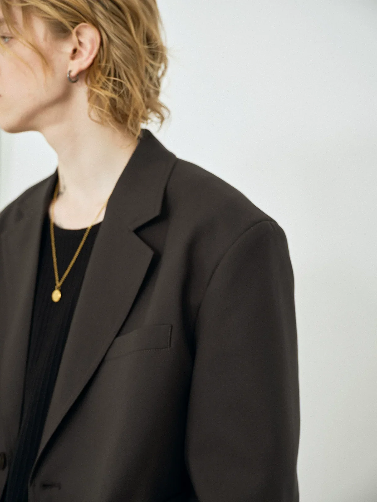 Basic Dark Brown Blazer - Image 3