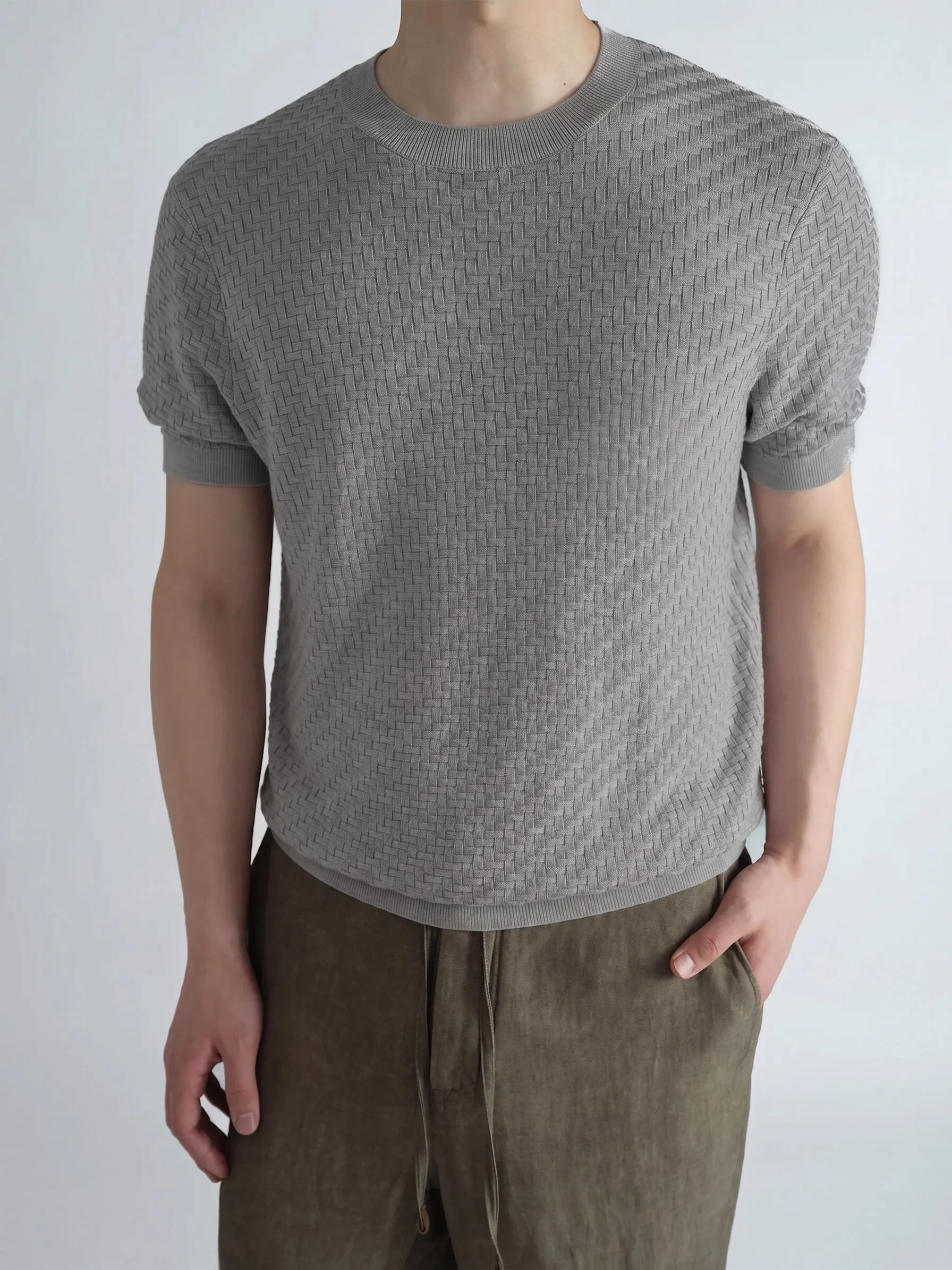 Basketweave Knit Tee