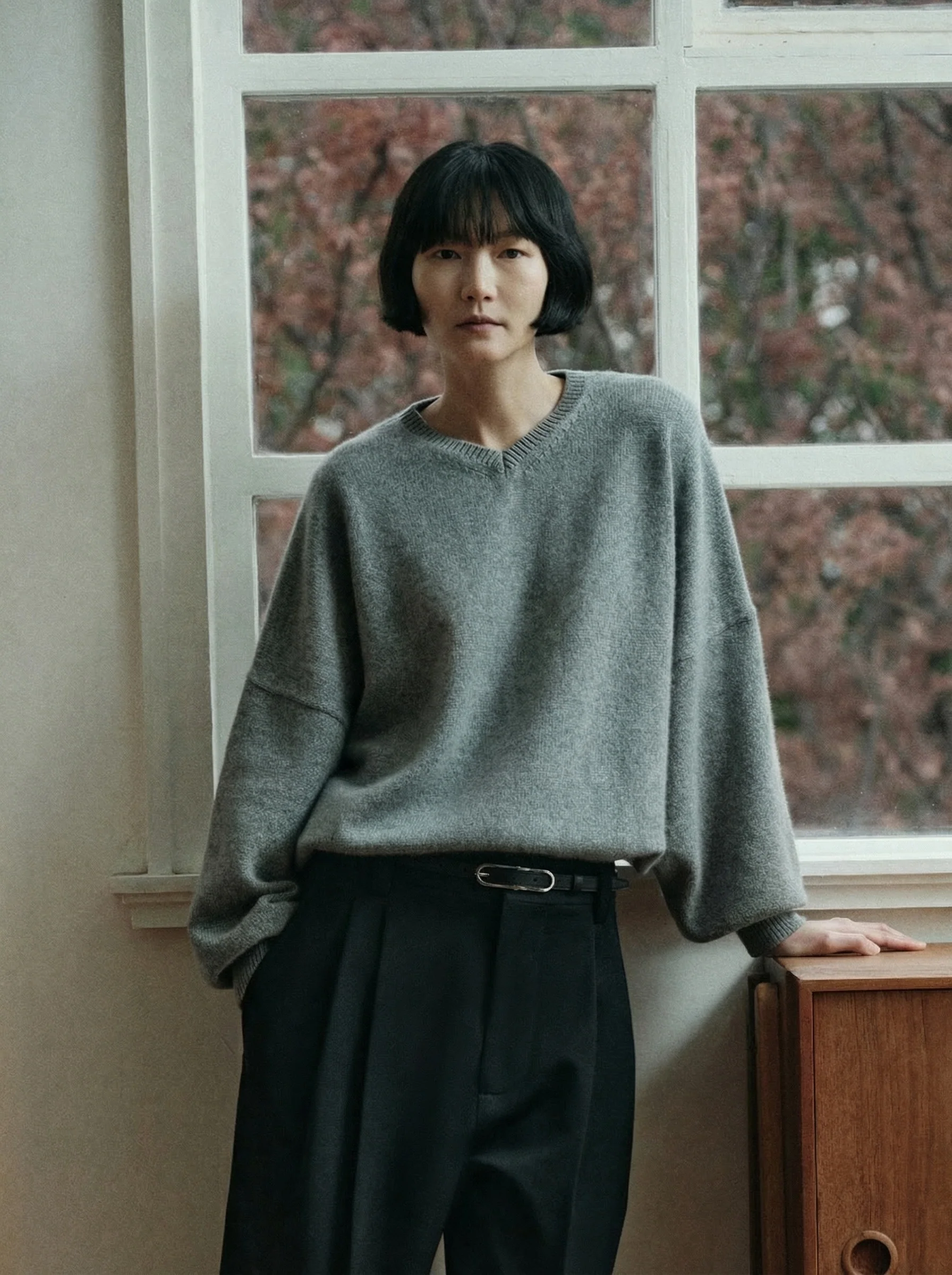 Batwing V-Neck Sweater - Image 3