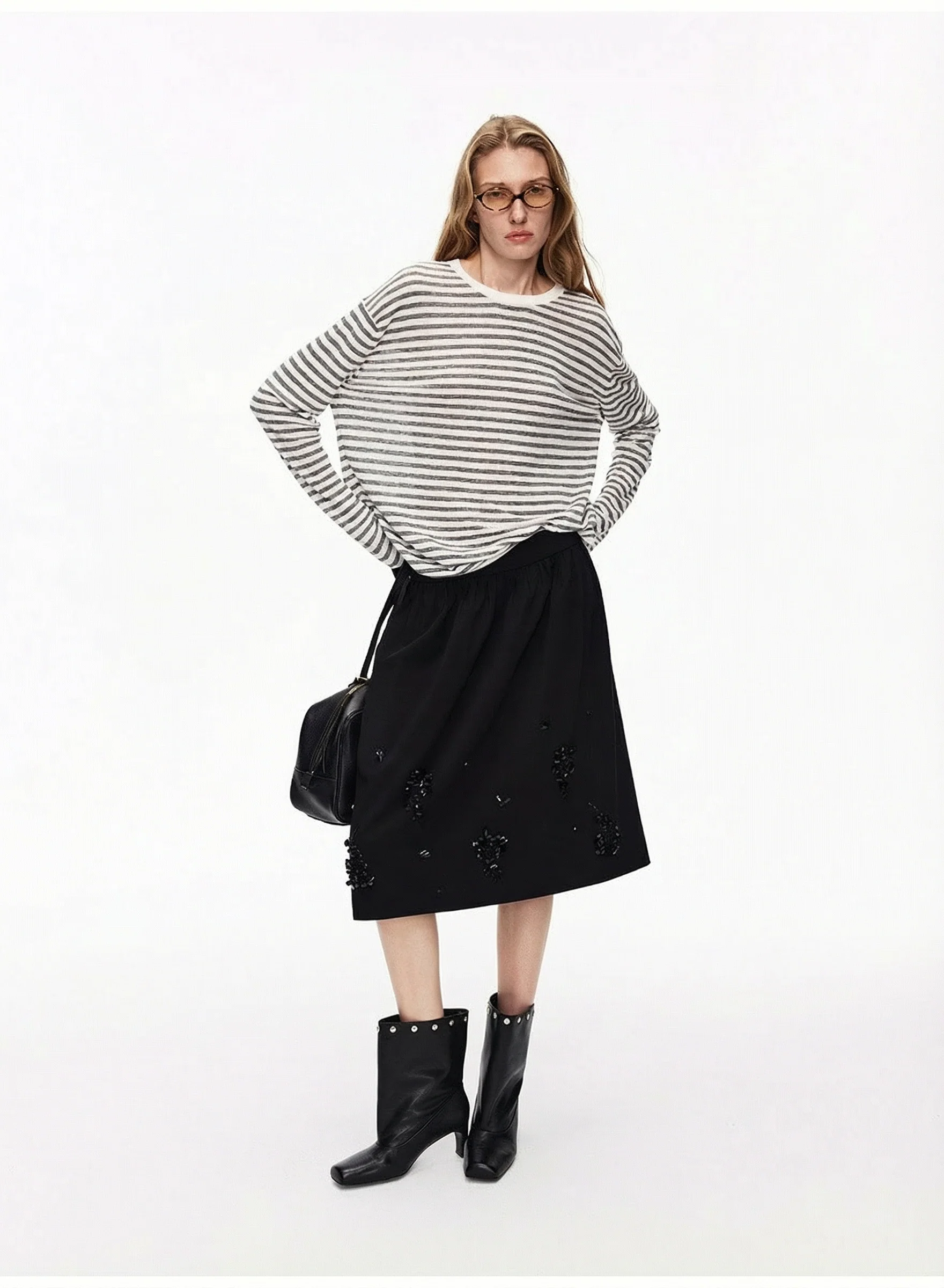 Beaded A-Line Midi Skirt - Image 4