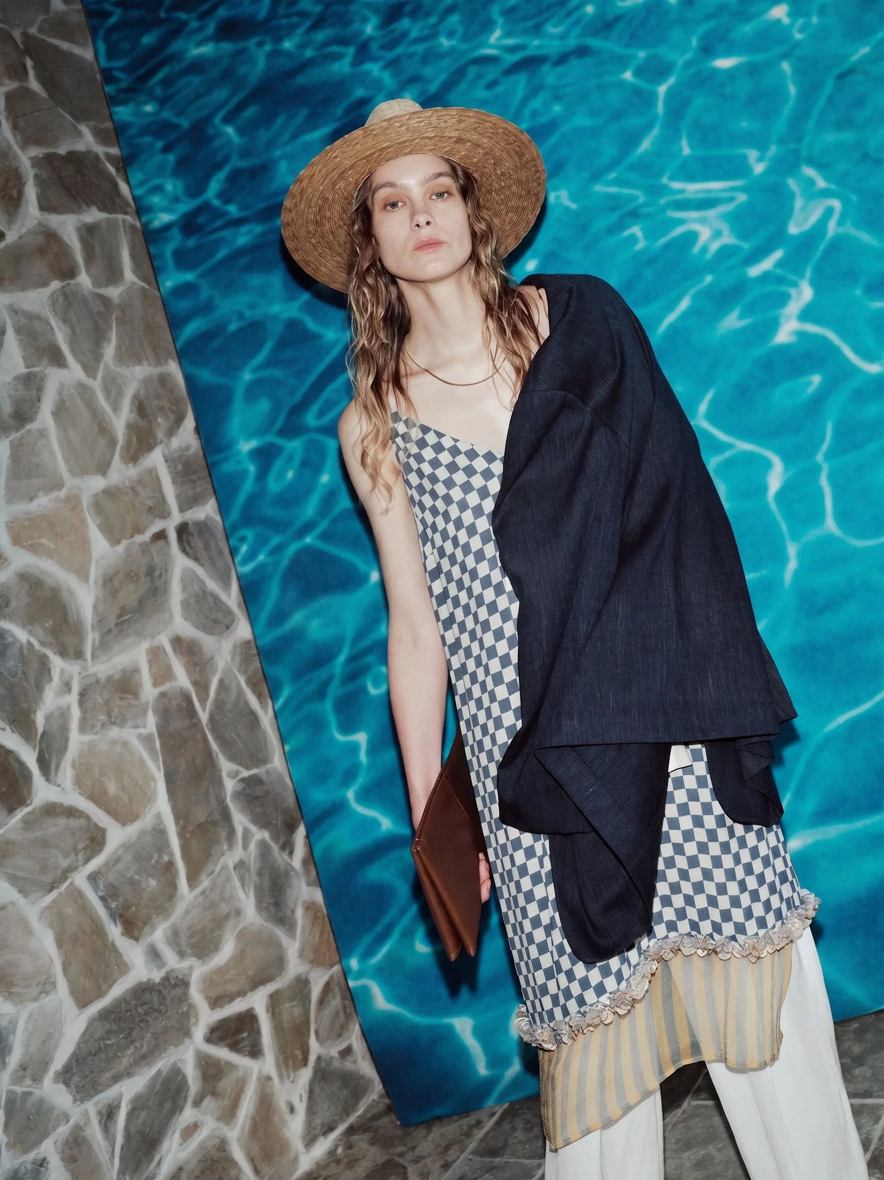 Beaded Checkerboard Slip Dress - Image 2