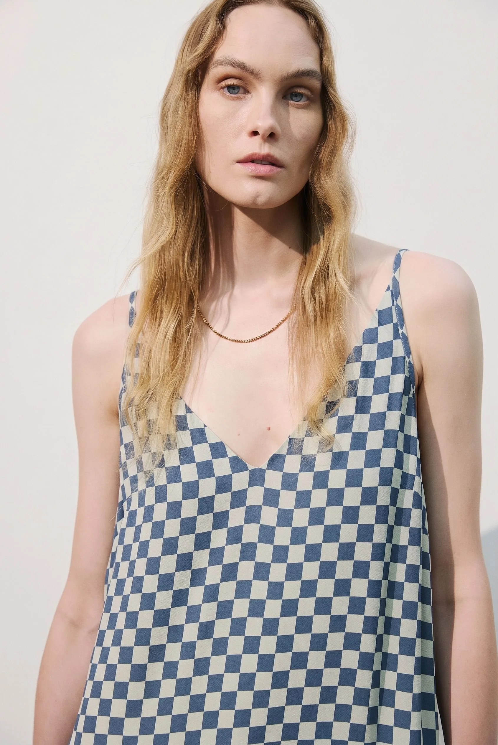 Beaded Checkerboard Slip Dress - Image 4