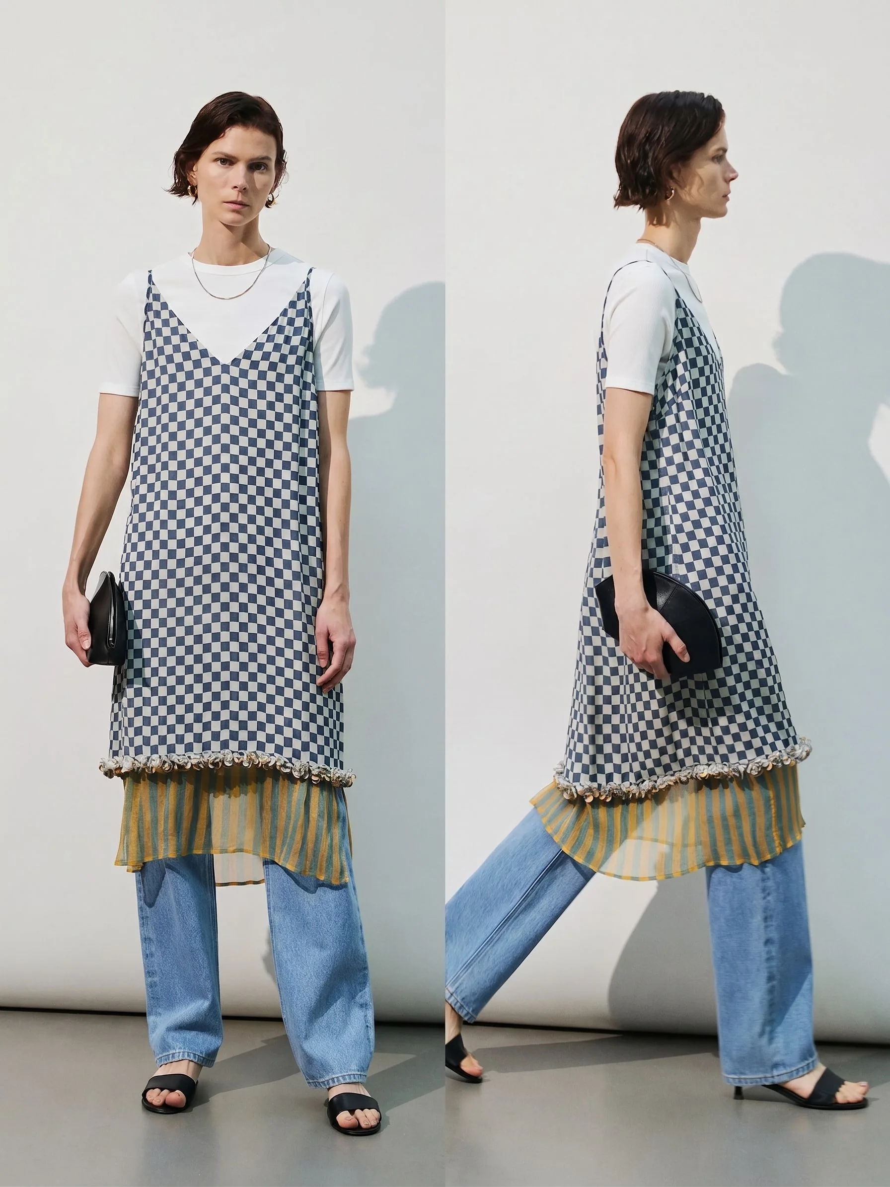 Beaded Checkerboard Slip Dress - Image 5