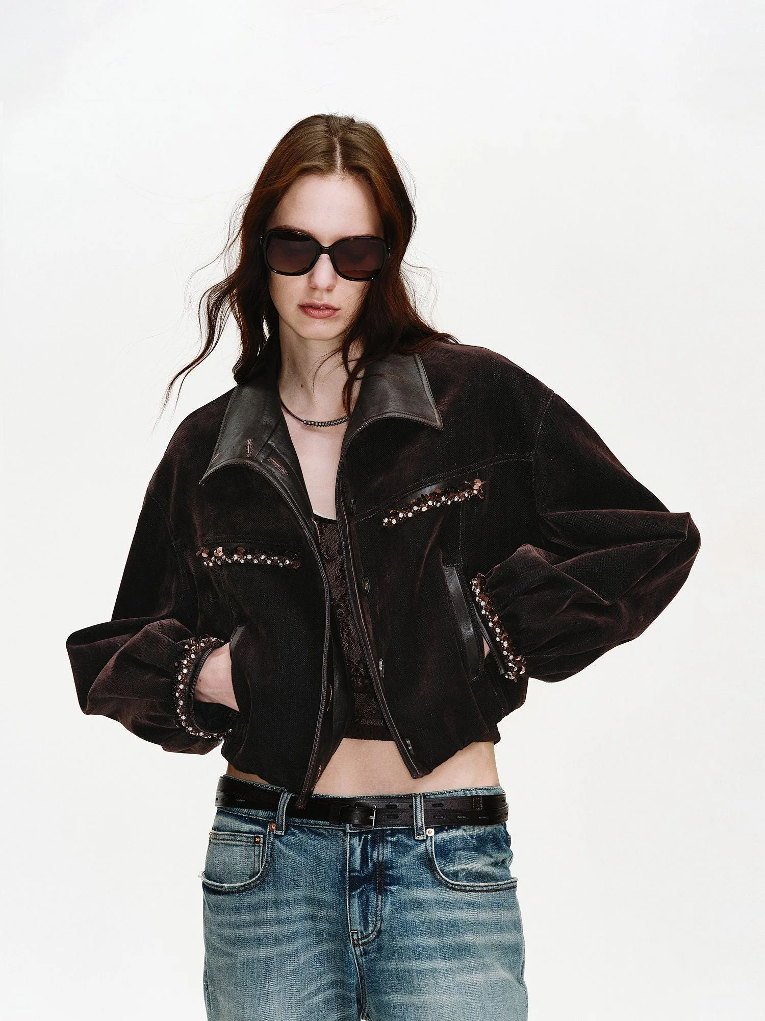 Beaded Cropped Jacket