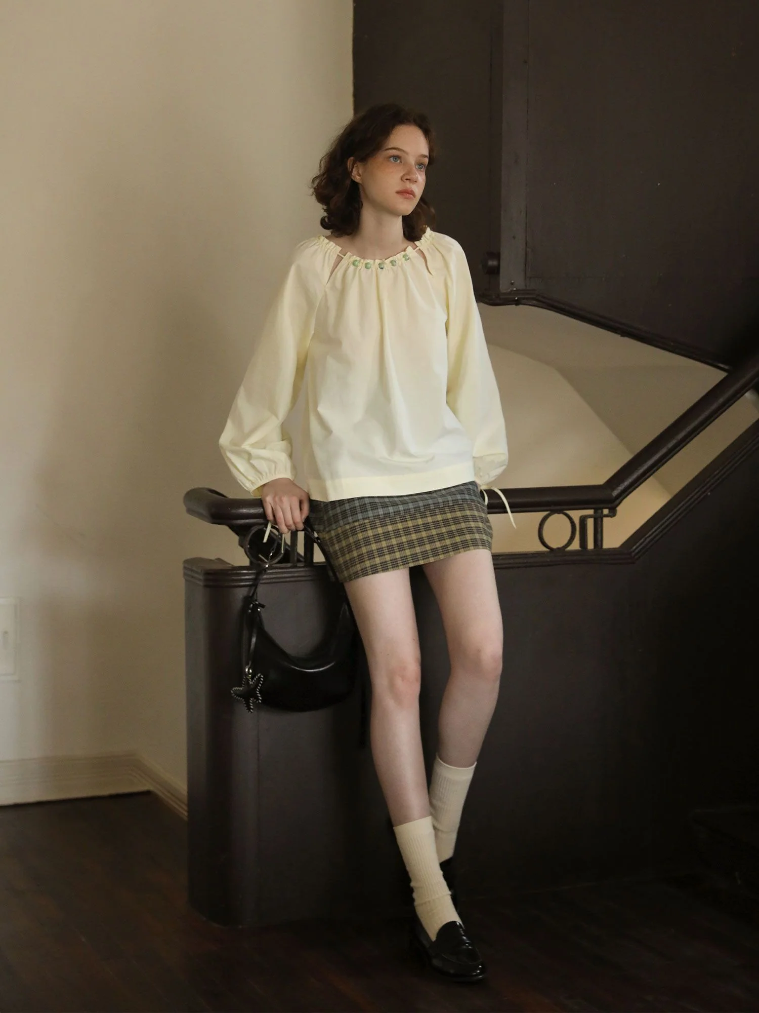 Beaded Gathered Blouse