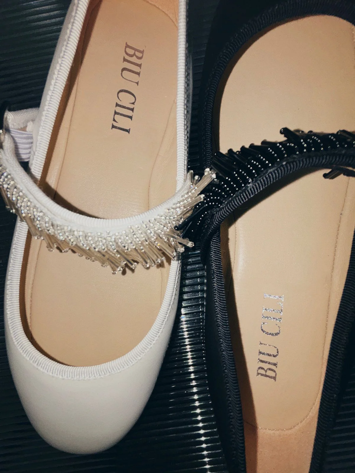 Beaded Mary Jane Flats