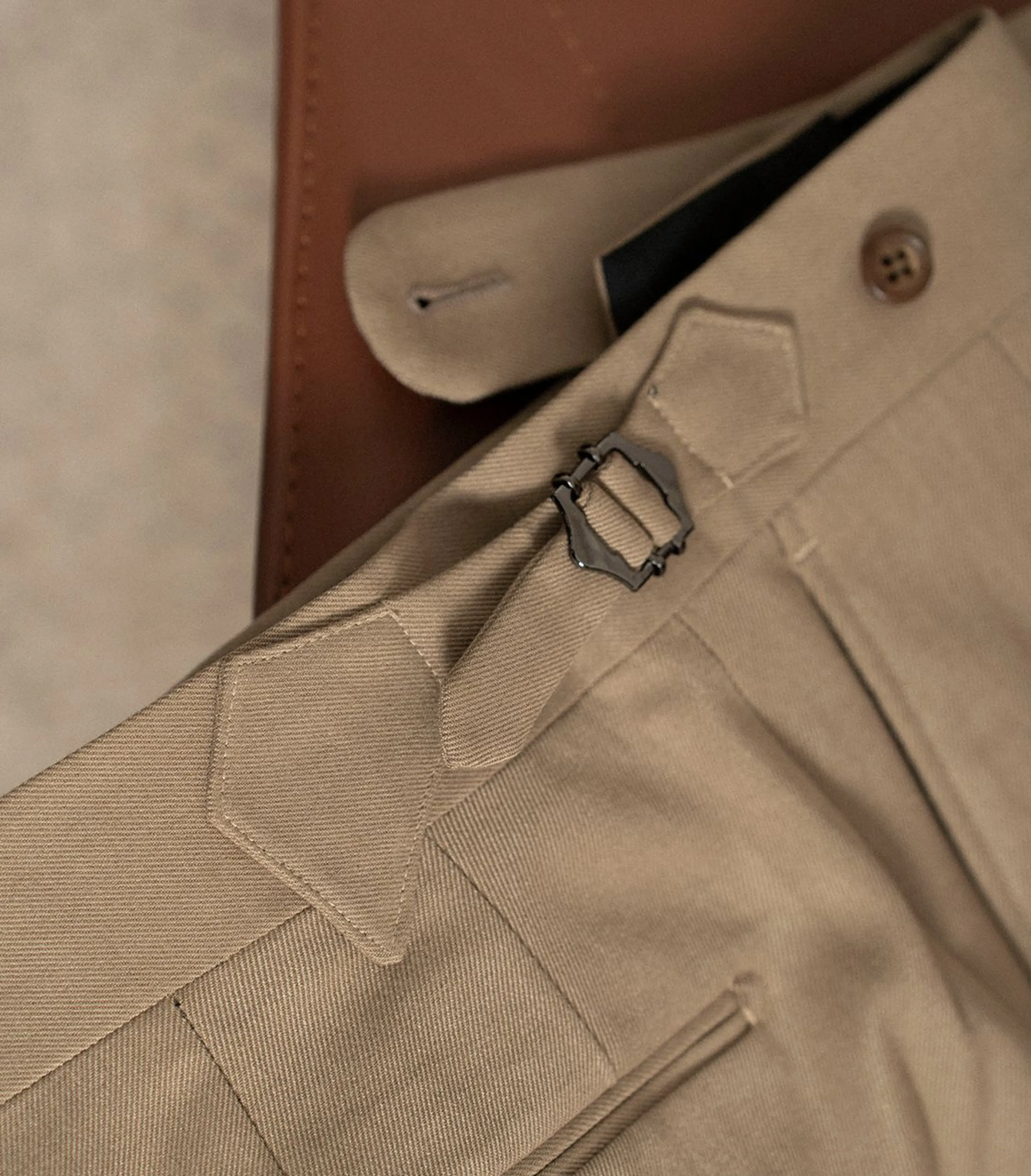 Beige Cavalry Twill Suit - Image 14