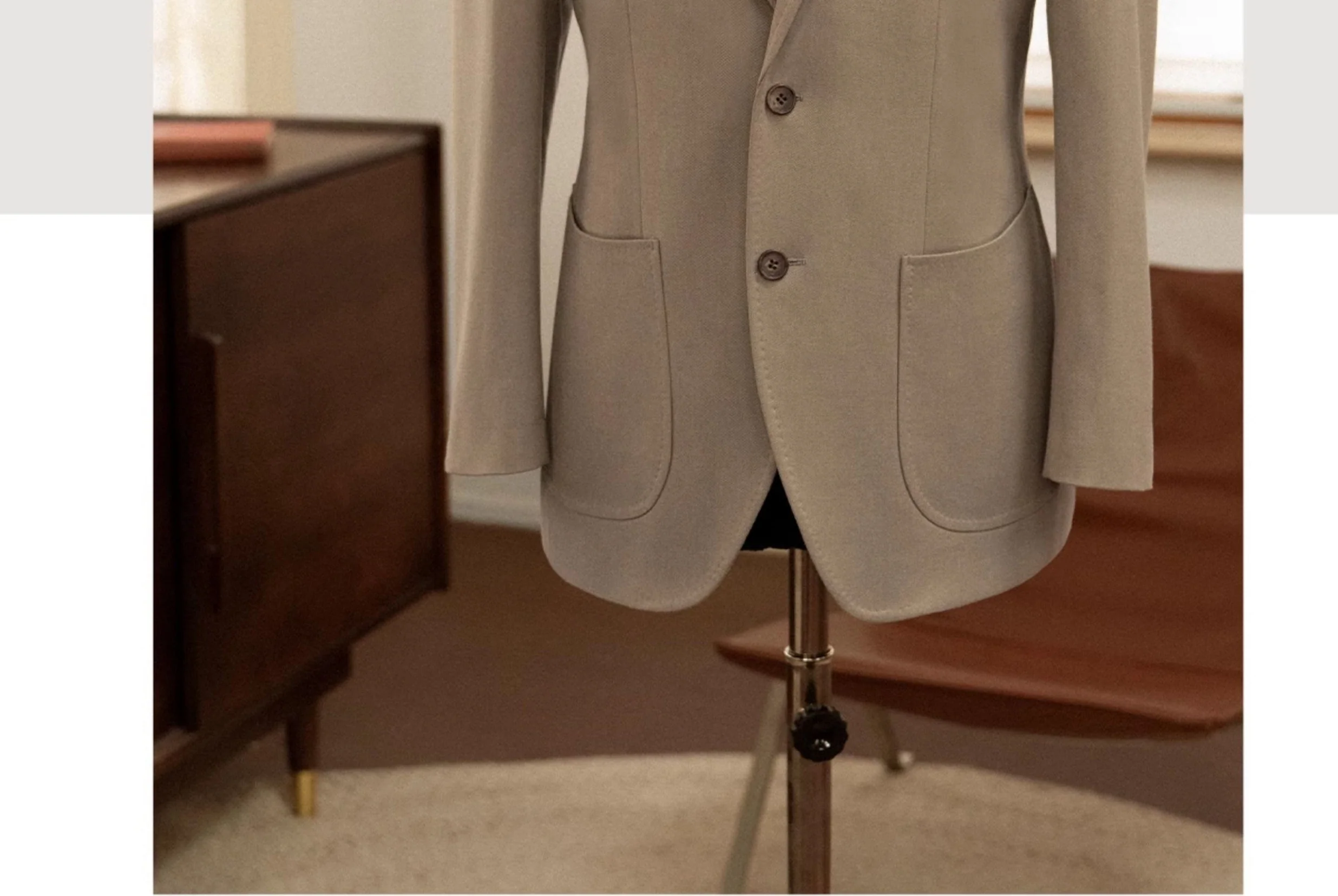 Beige Cavalry Twill Suit - Image 15