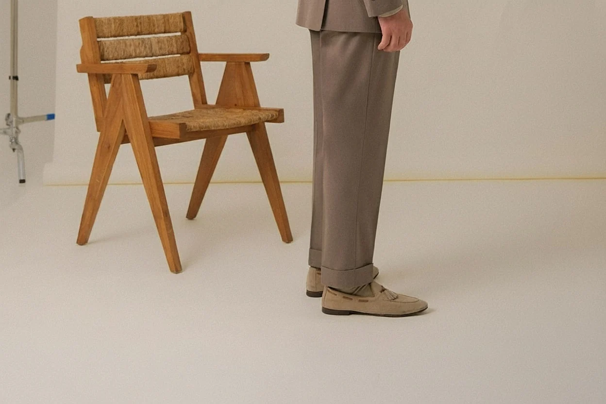 Beige Cavalry Twill Suit - Image 2