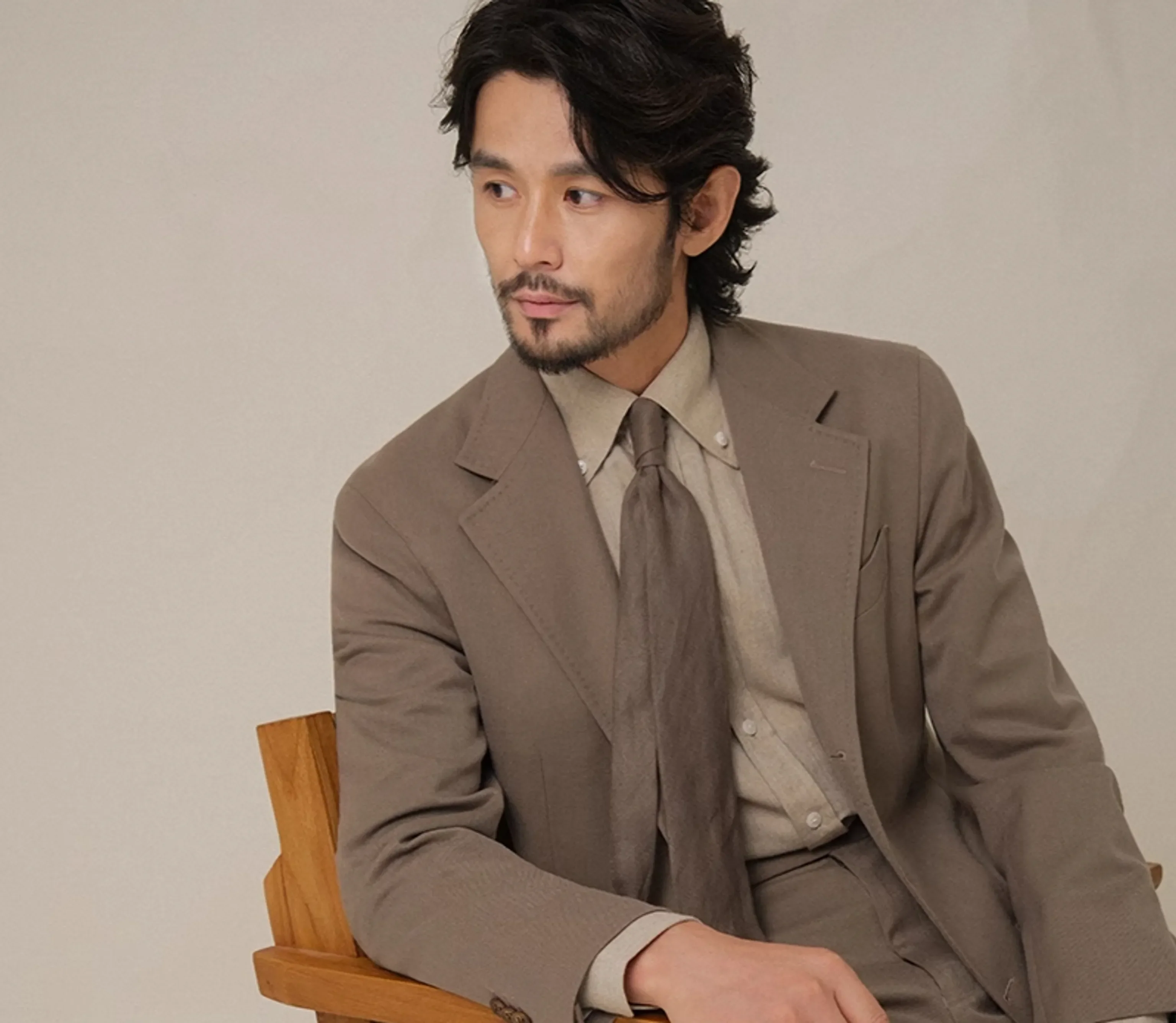 Beige Cavalry Twill Suit - Image 4