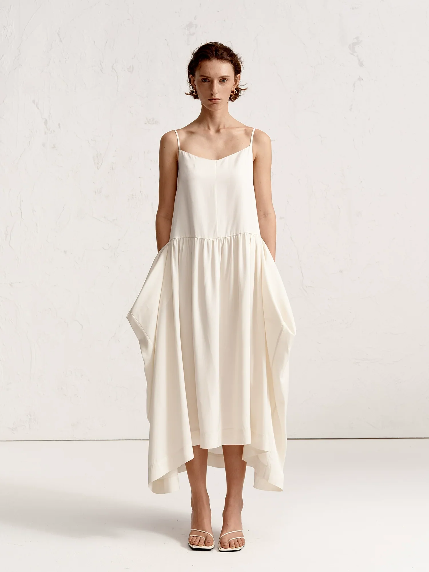 Beige Cotton-Linen Slip Dress - Image 5
