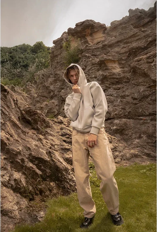 Beige Relaxed Fit Trousers - Image 5