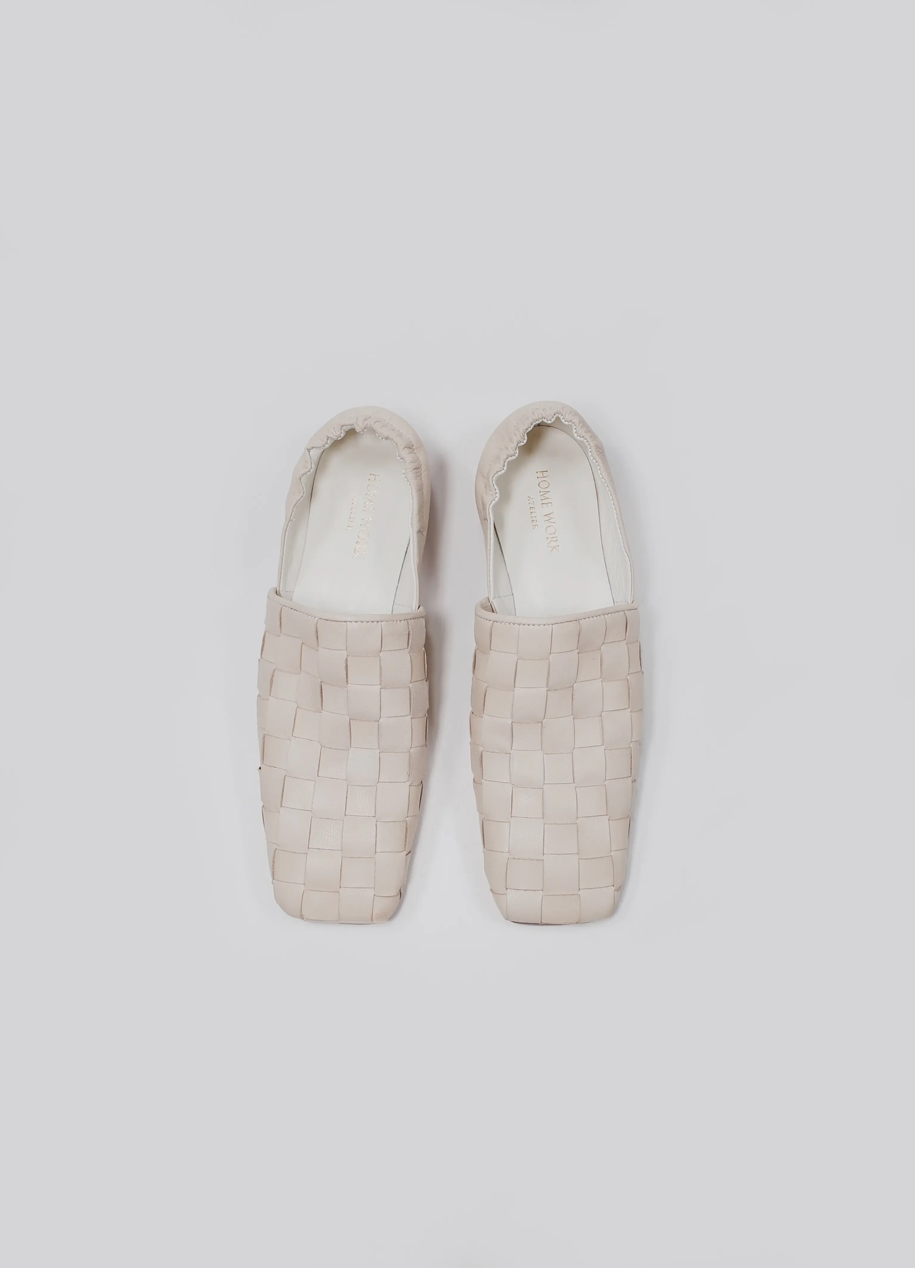 Beige Woven Leather Loafers - Image 3