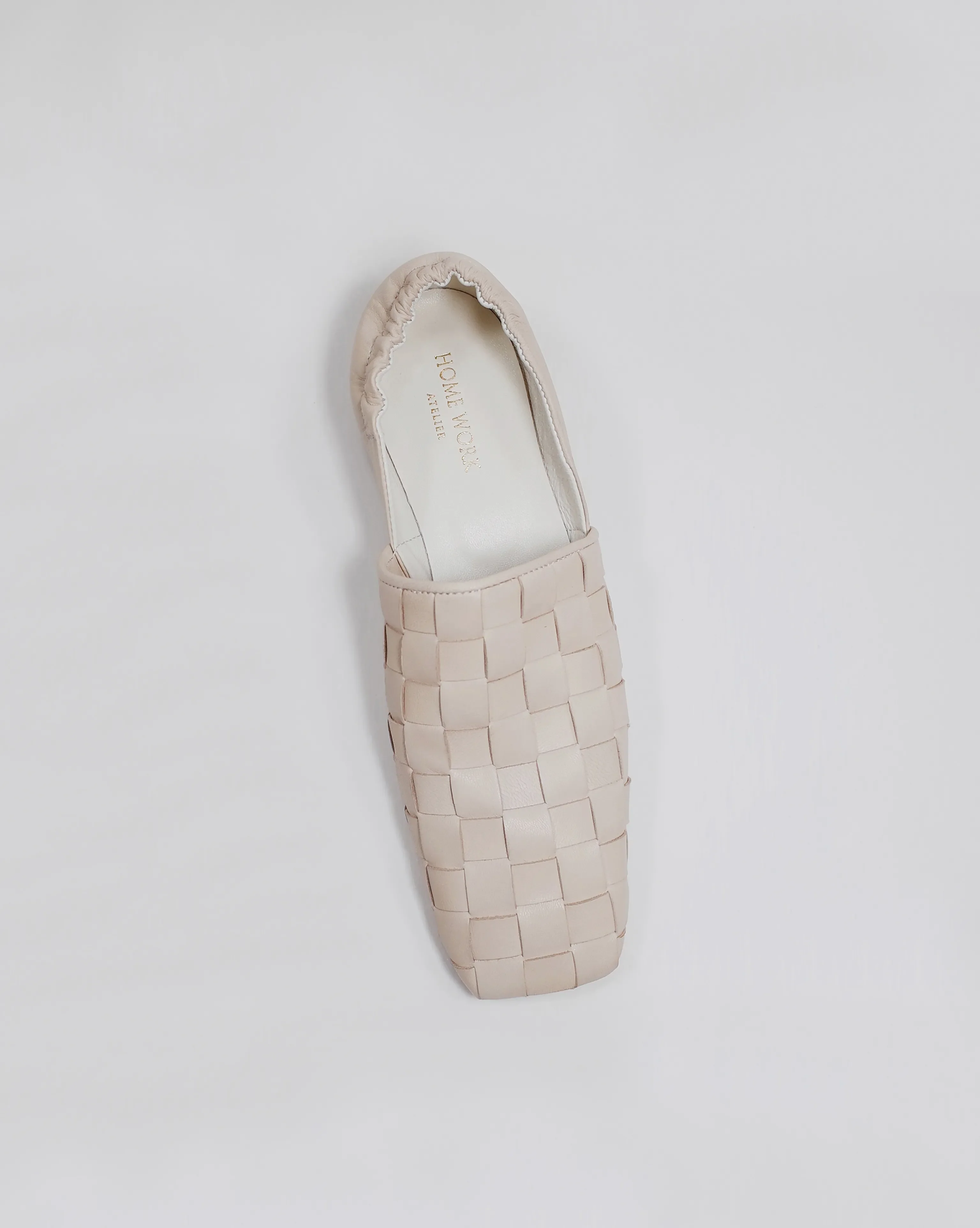 Beige Woven Leather Loafers - Image 4