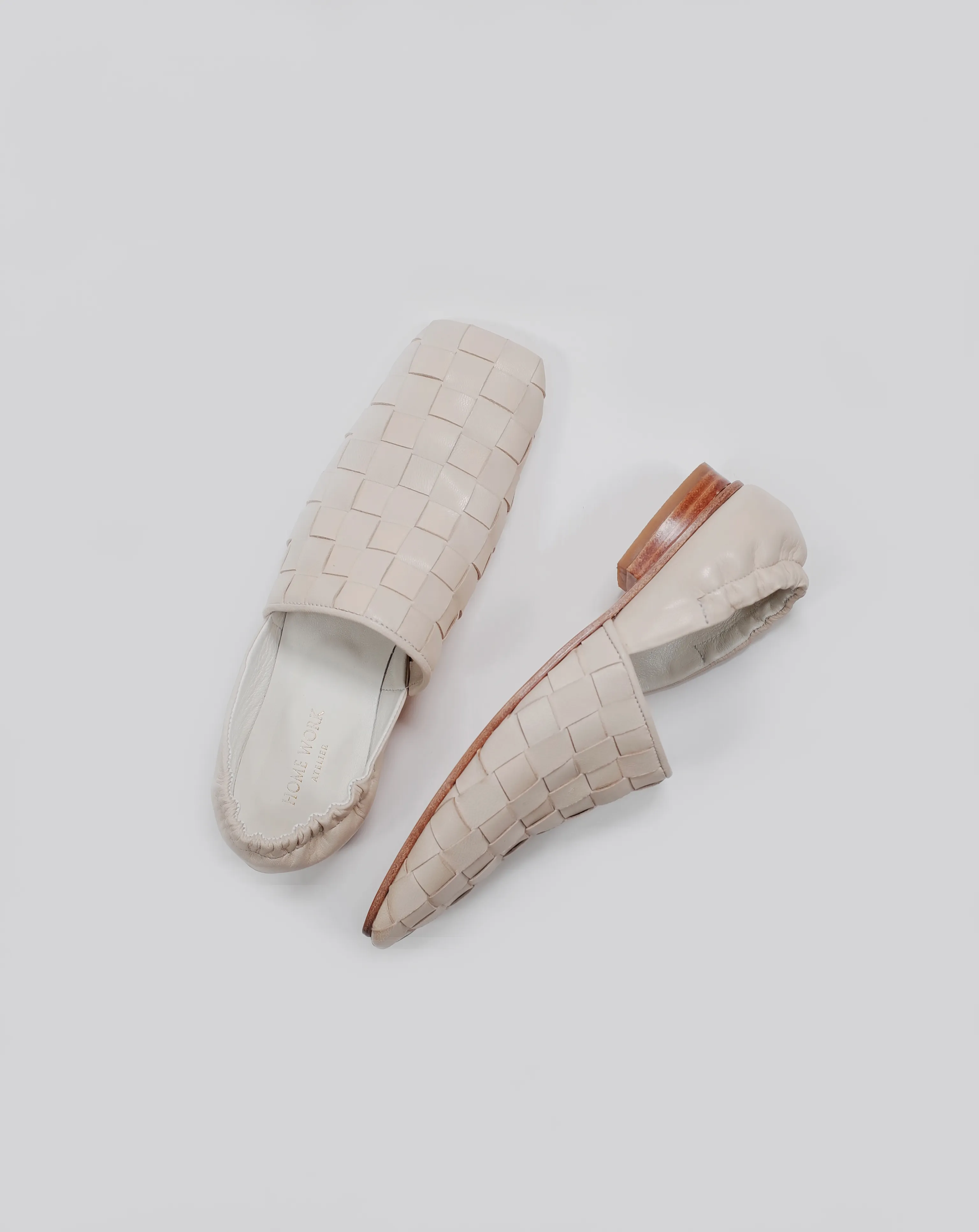 Beige Woven Leather Loafers - Image 5