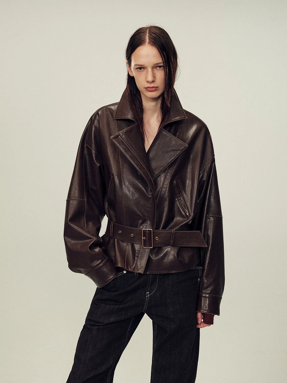 Belted Biker Jacket