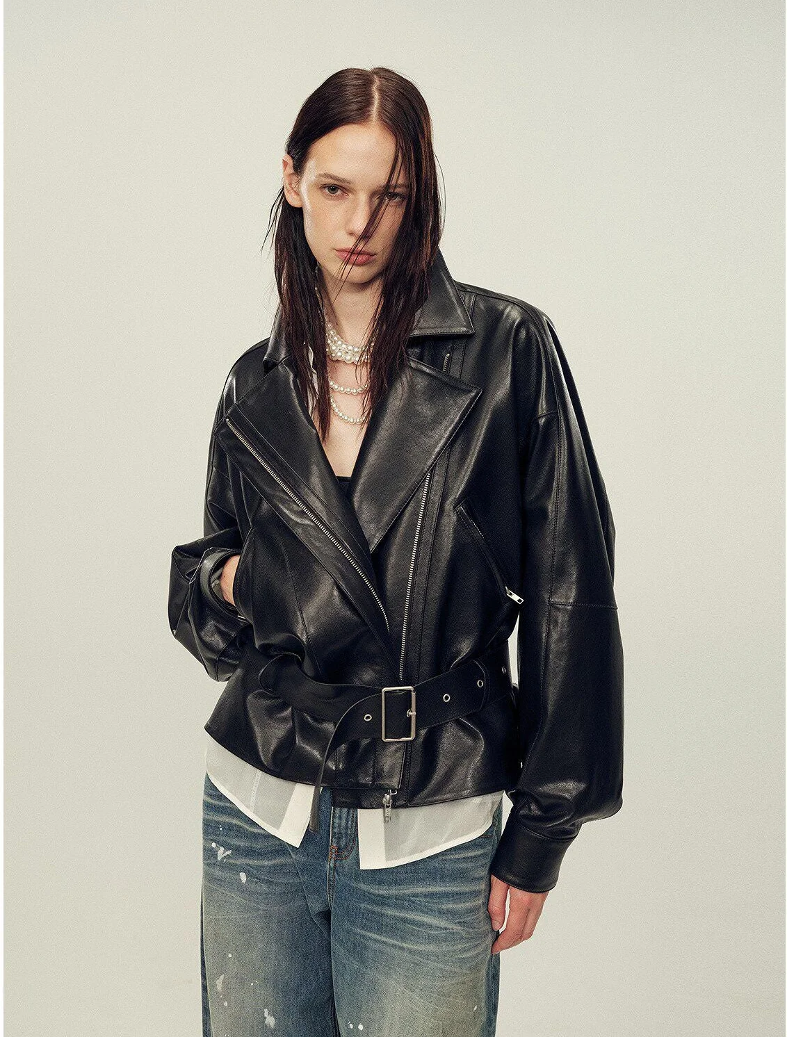 Belted Biker Jacket - Image 7