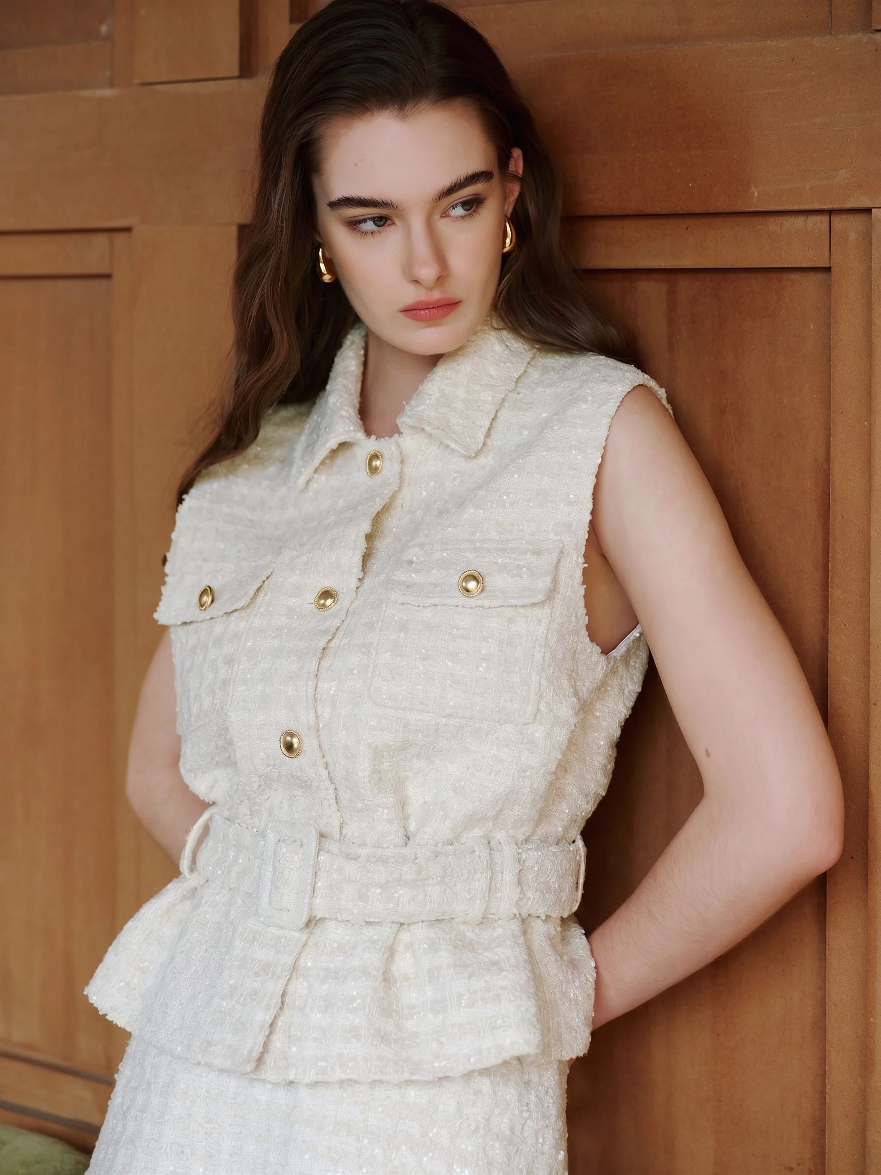 Belted Bouclé Set