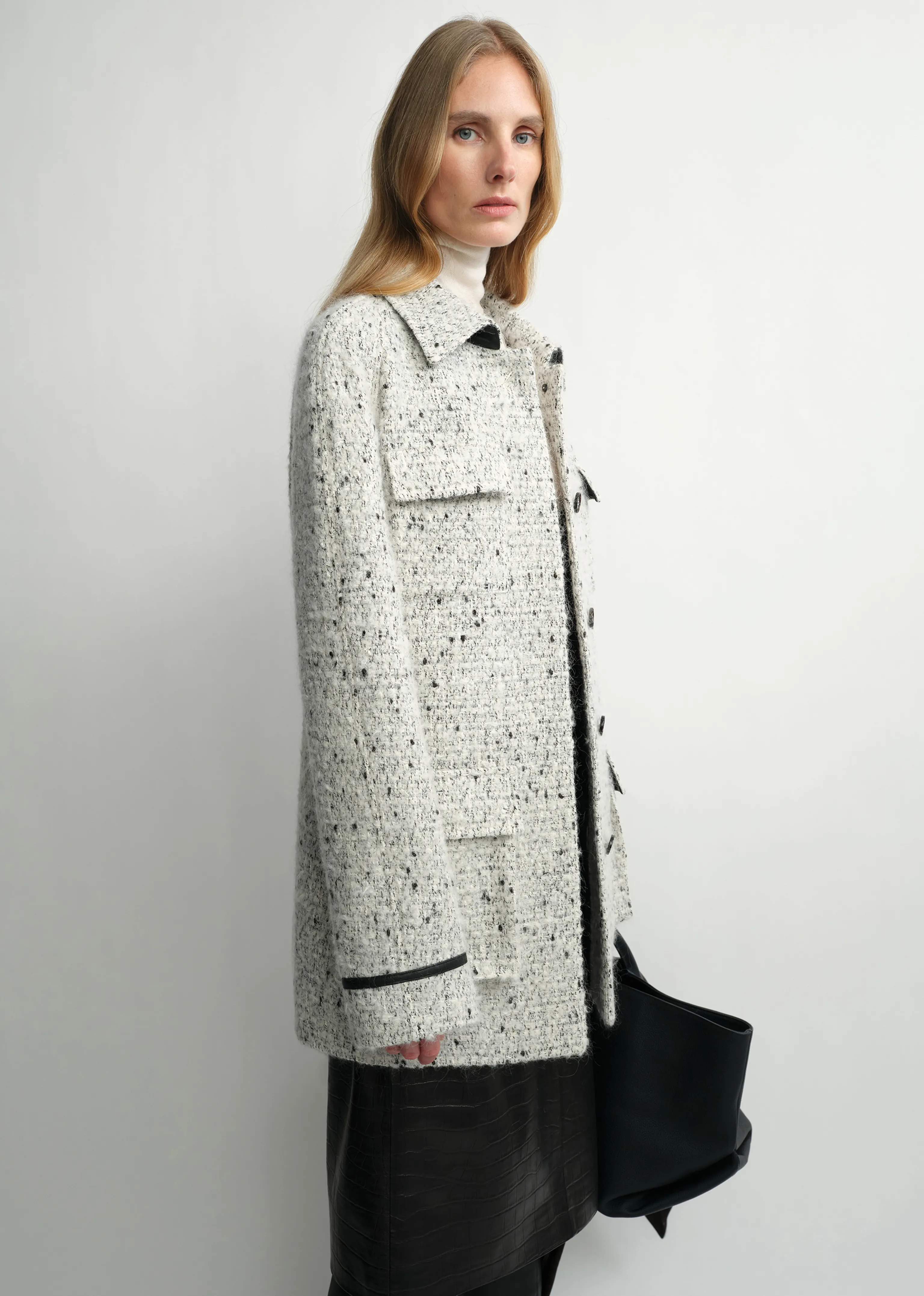 Belted Bouclé Shirt Jacket - Image 3