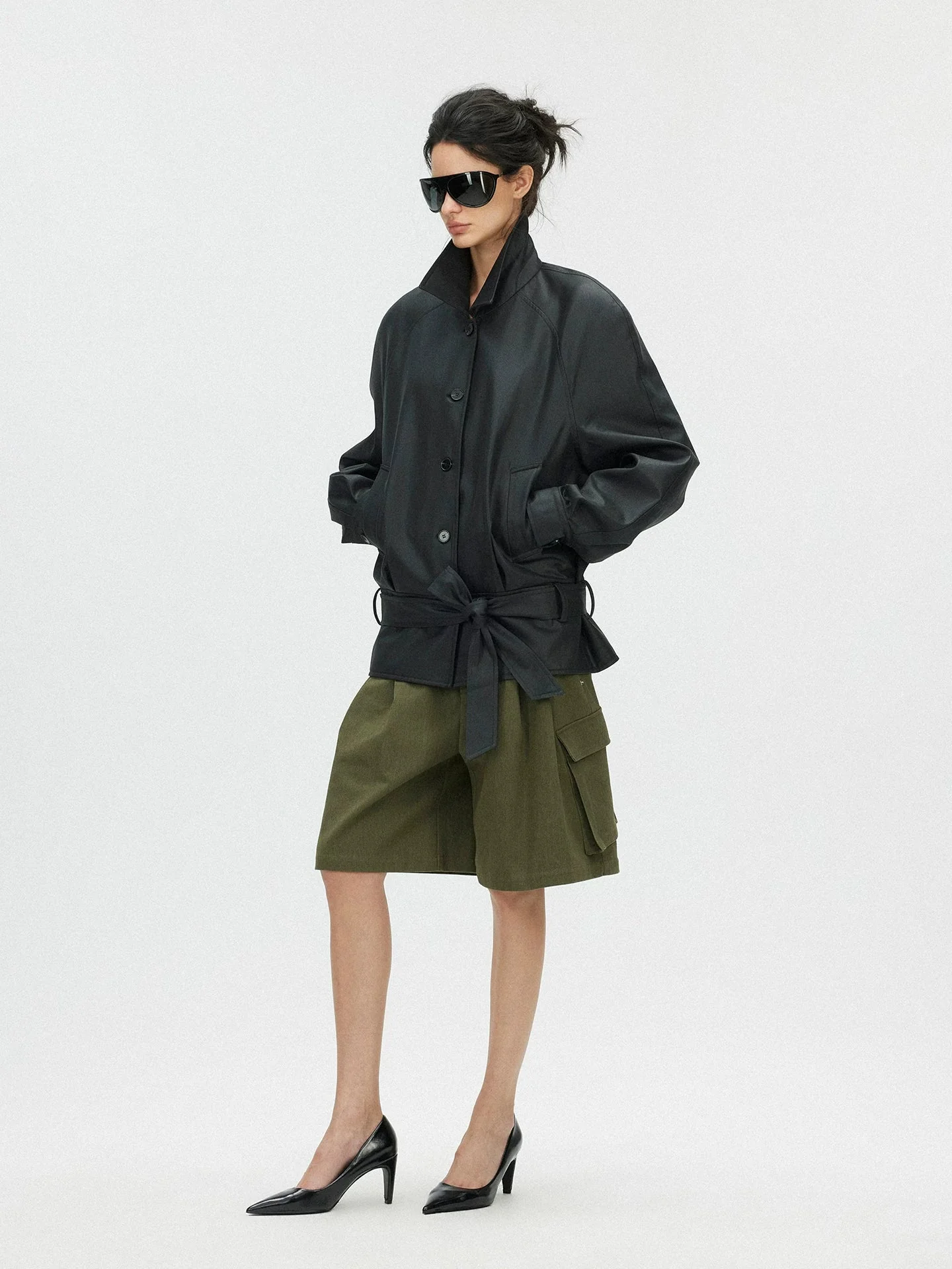 Belted Button Jacket