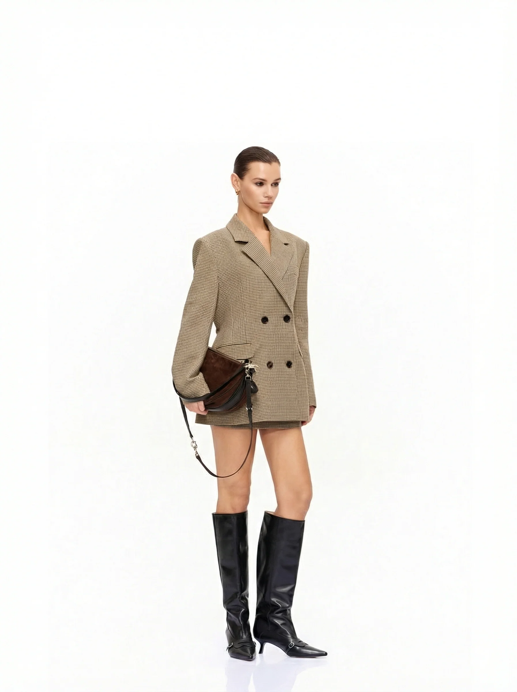 Belted Check Blazer - Image 5