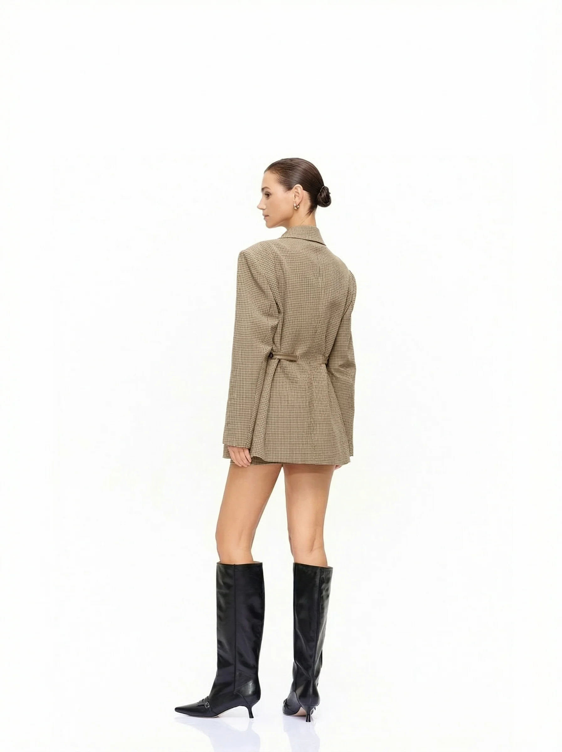 Belted Check Blazer - Image 6