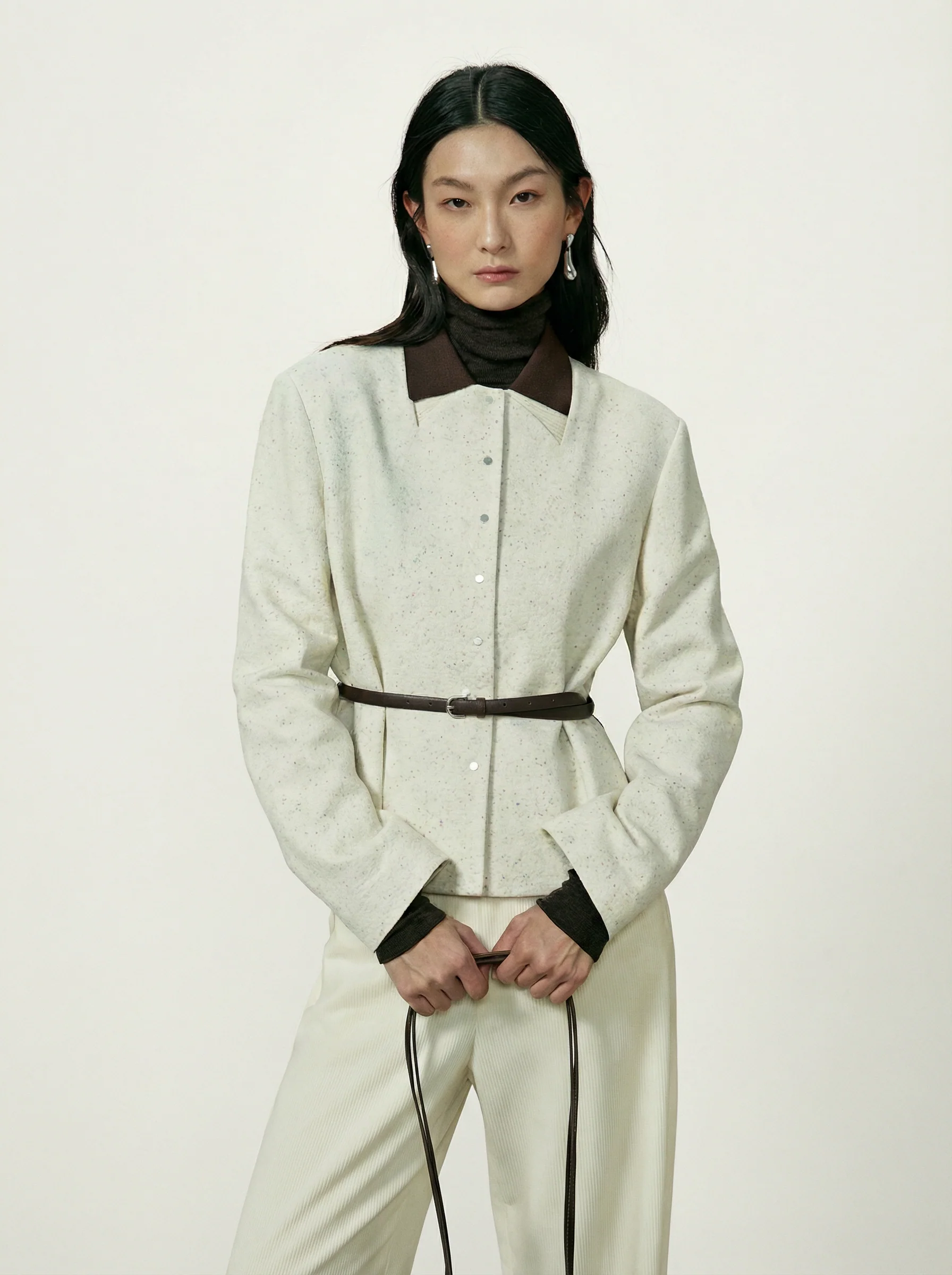 Belted Collar Jacket