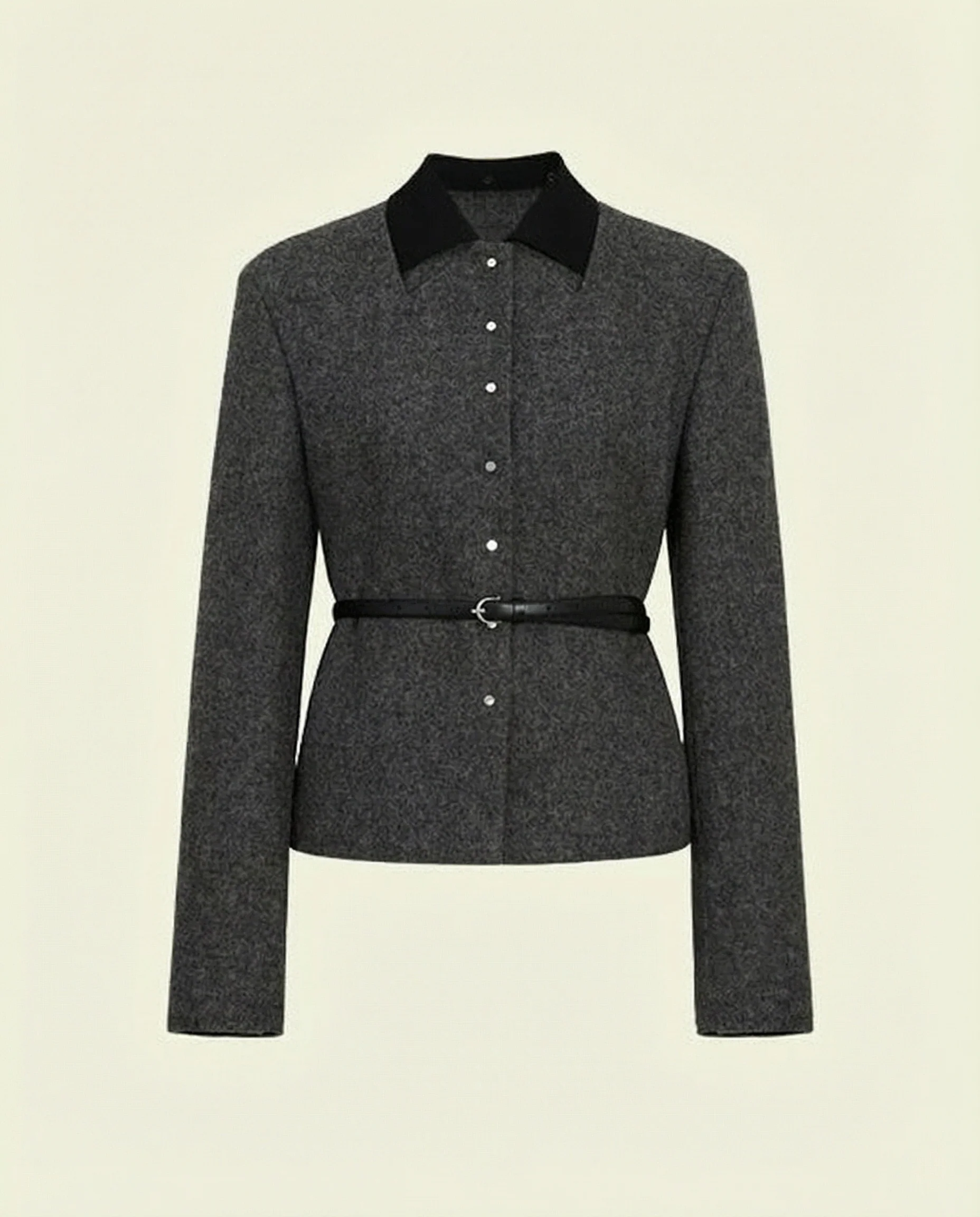 Belted Collar Jacket - Image 6