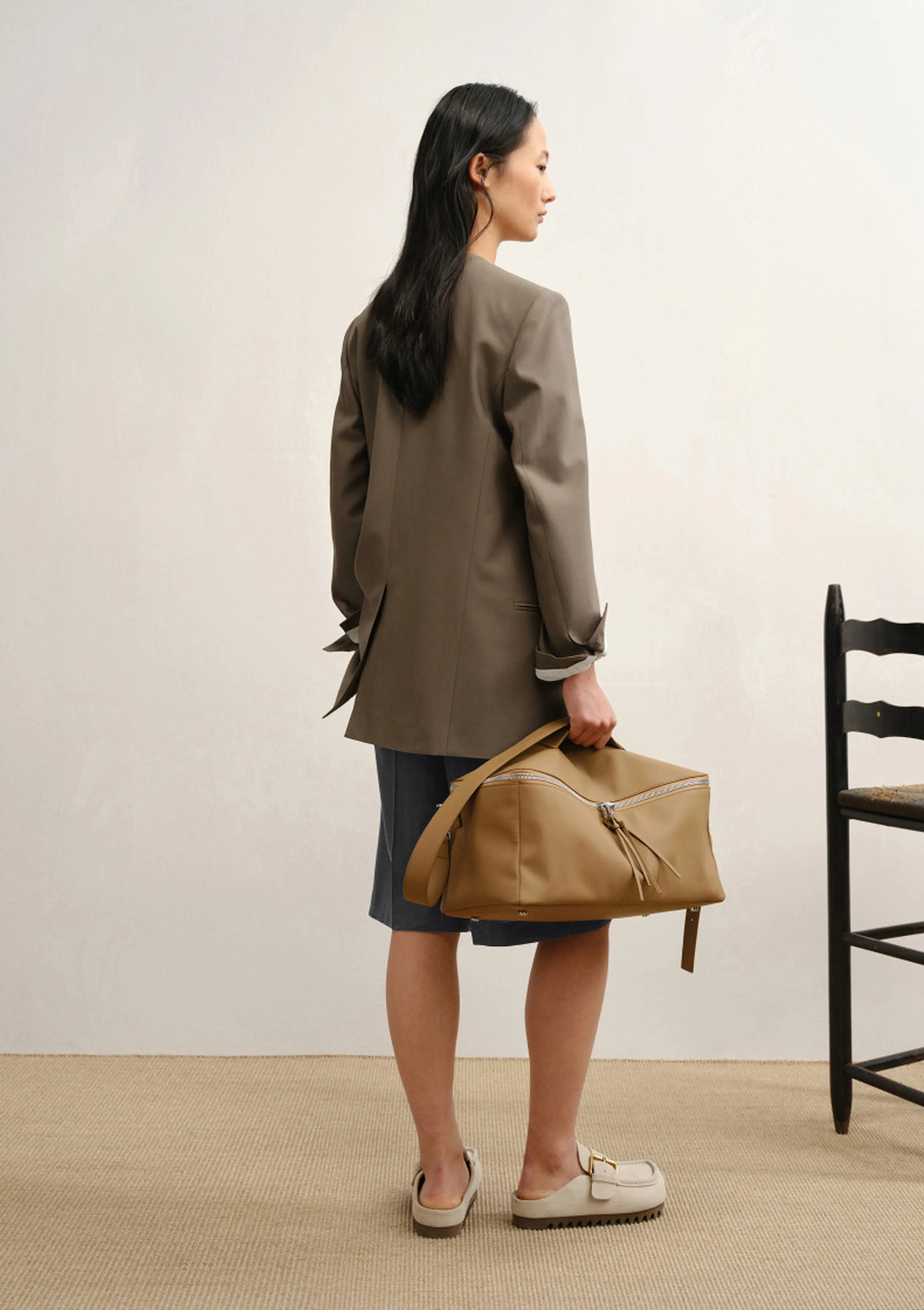 Belted Collarless Blazer - Image 2
