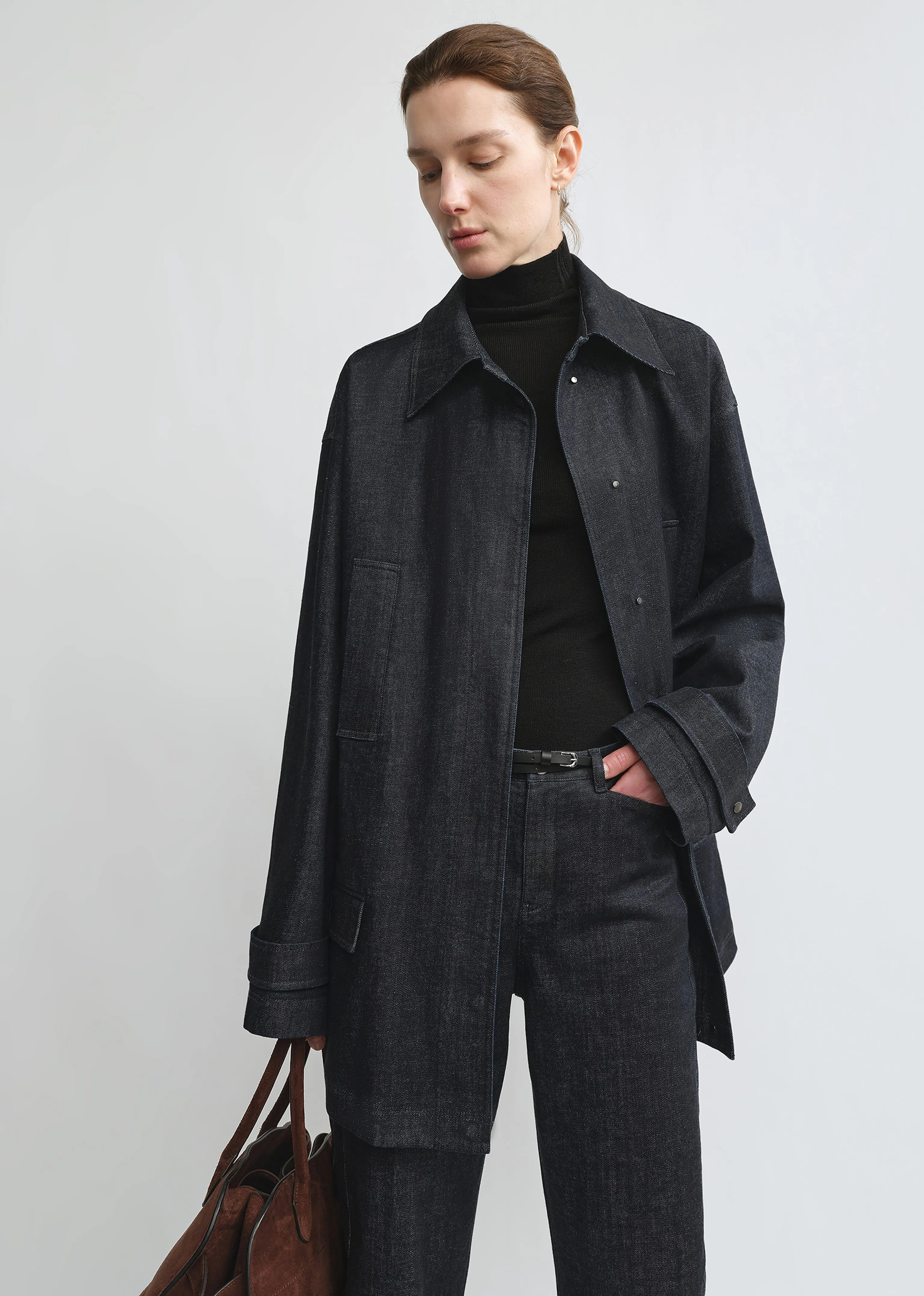 Belted Denim Coat - Image 2