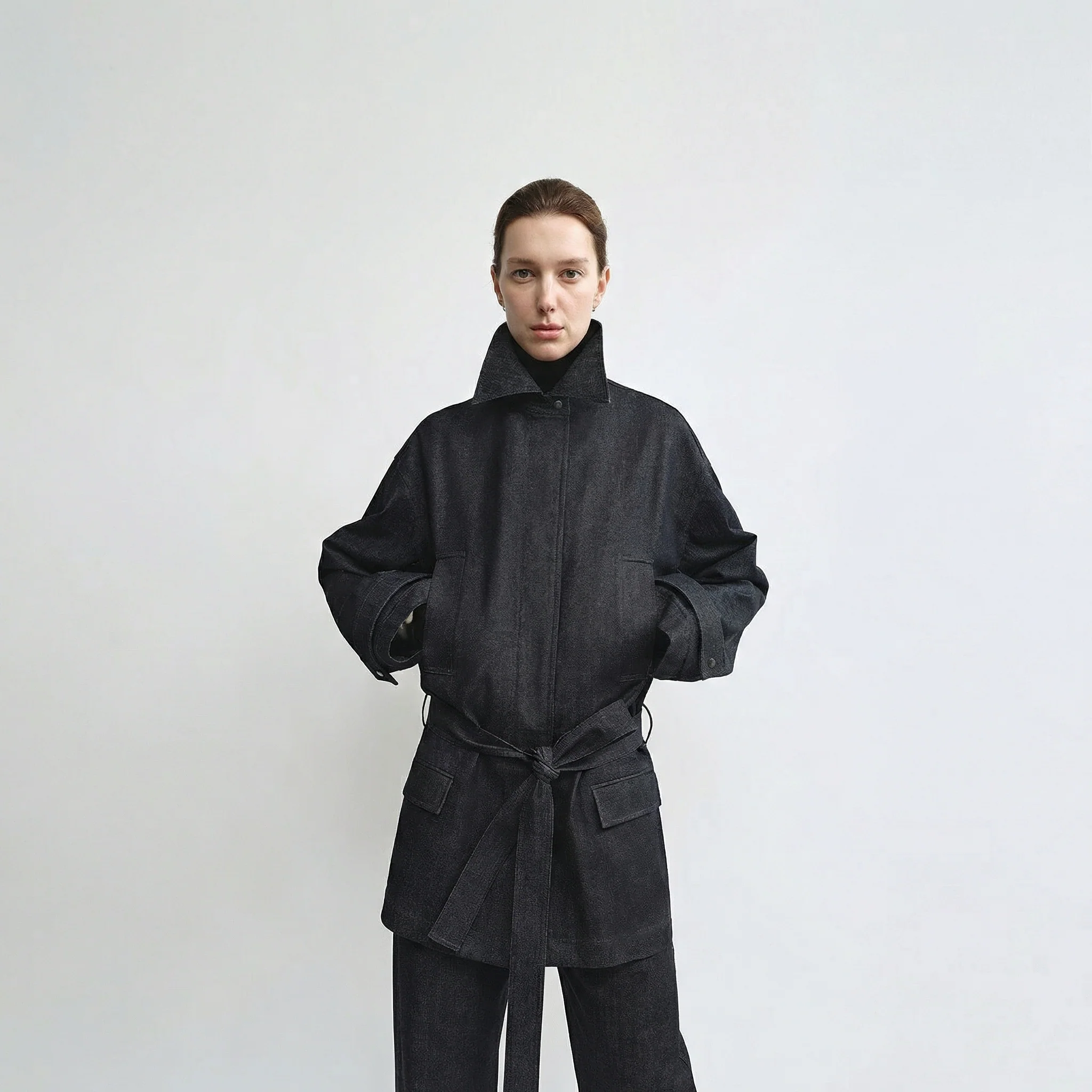 Belted Denim Coat - Image 5