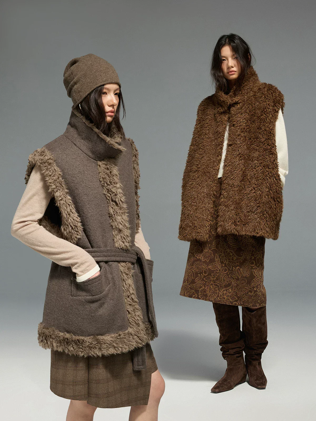 Belted Faux-Fur Gilet - Image 2
