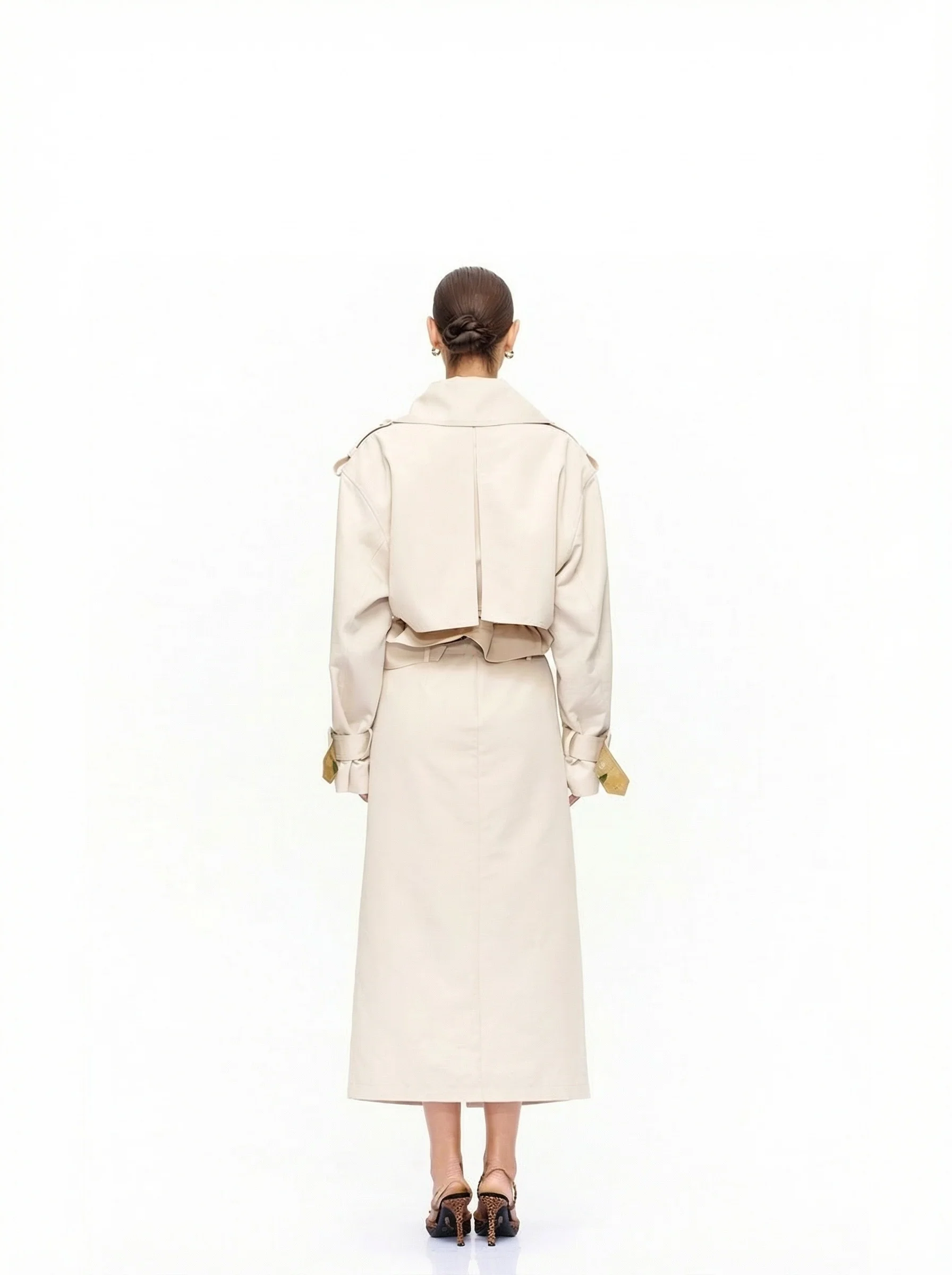 Belted Front-Slit Midi Skirt - Image 7