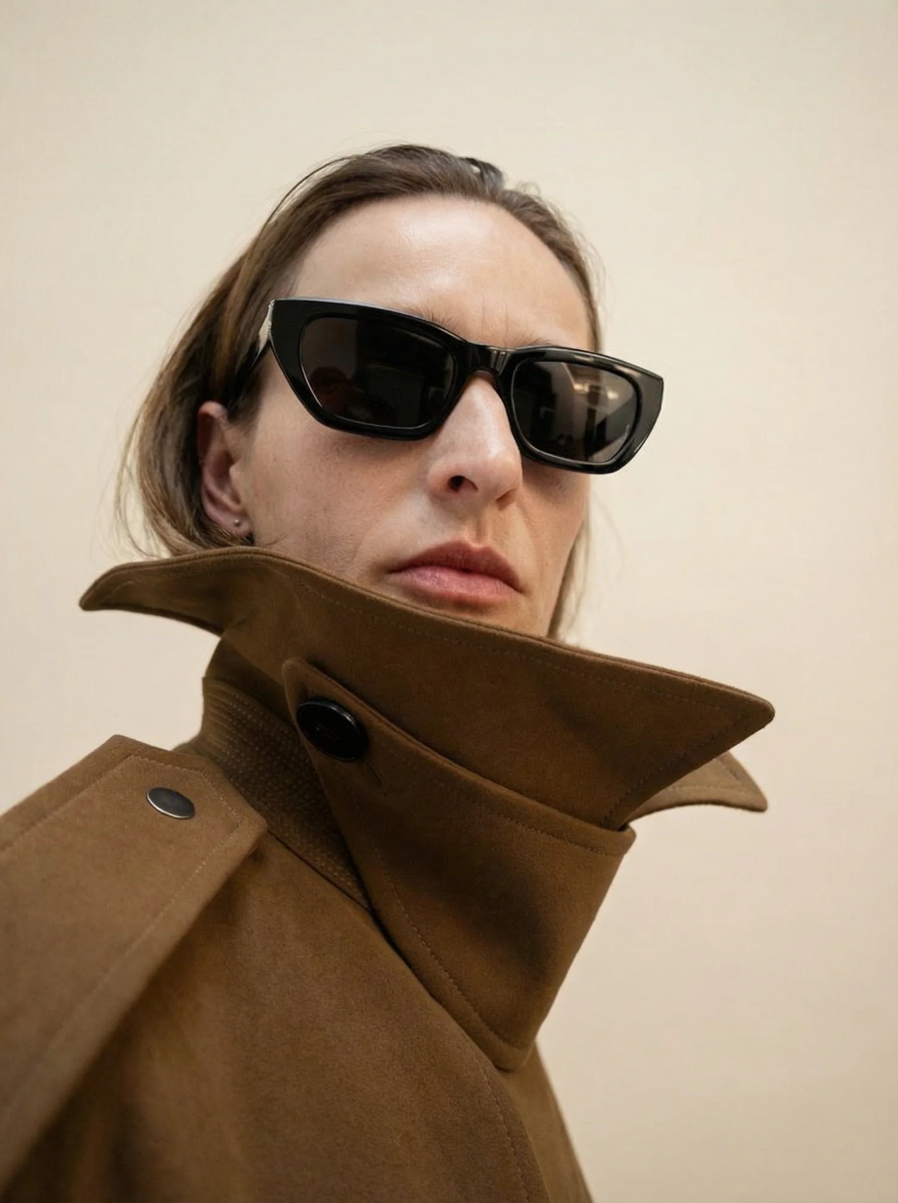 Belted High-Collar Trench - Image 4