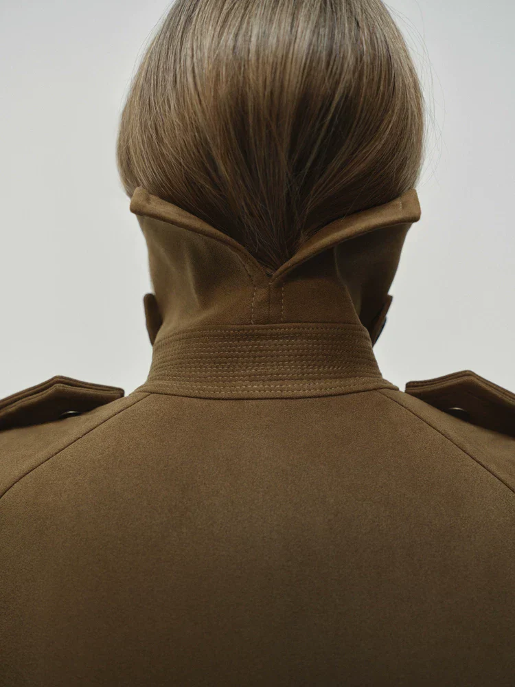 Belted High-Collar Trench - Image 5