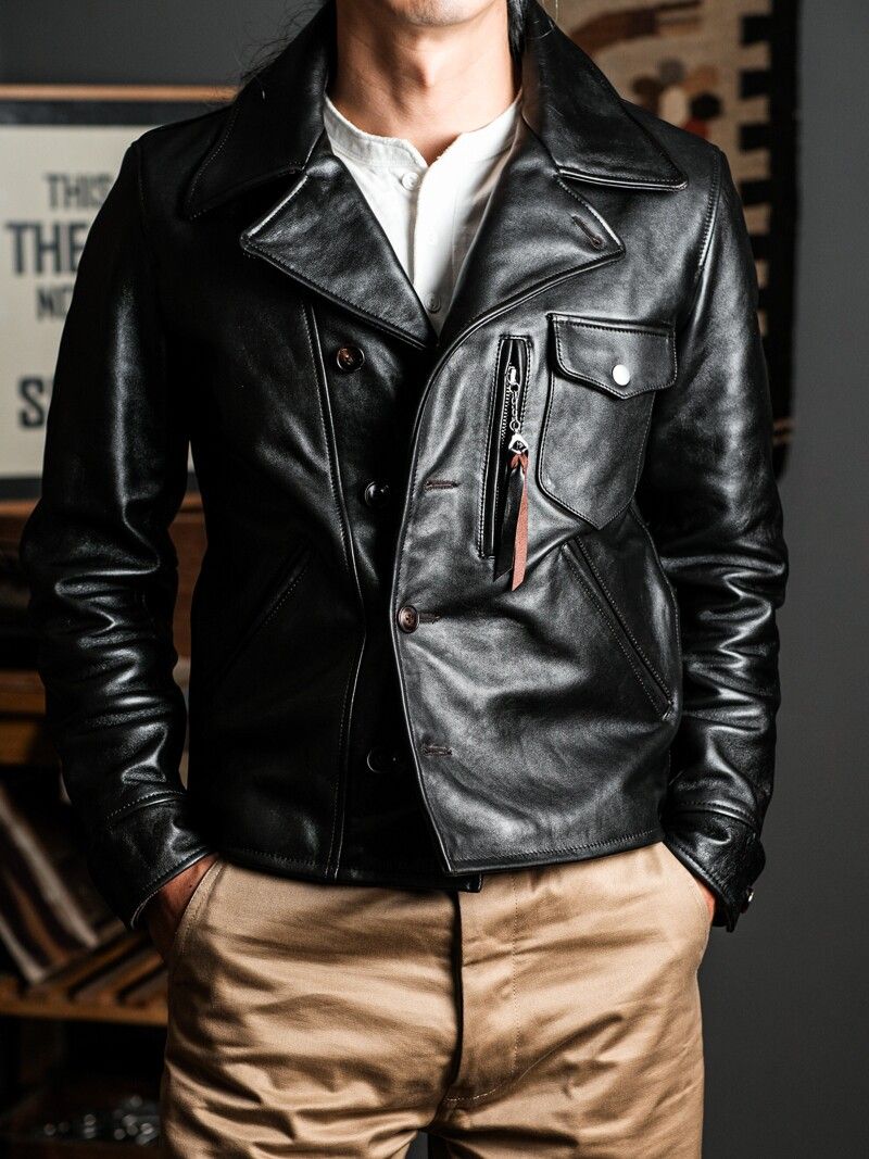 Belted Leather Car Coat