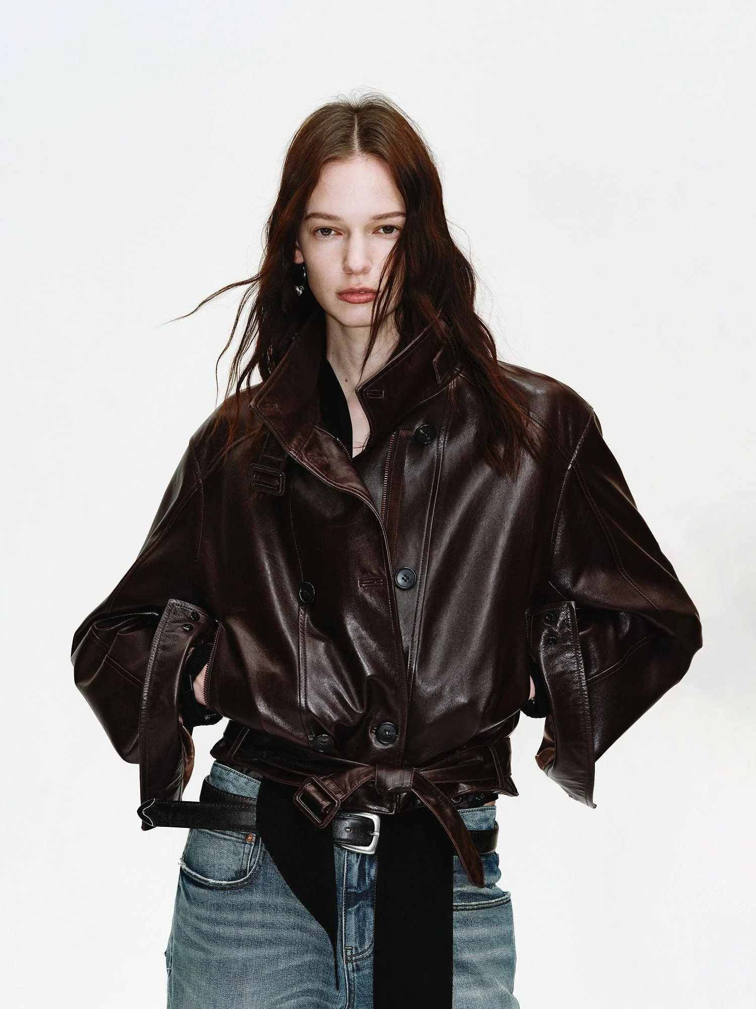 Belted Leather Jacket